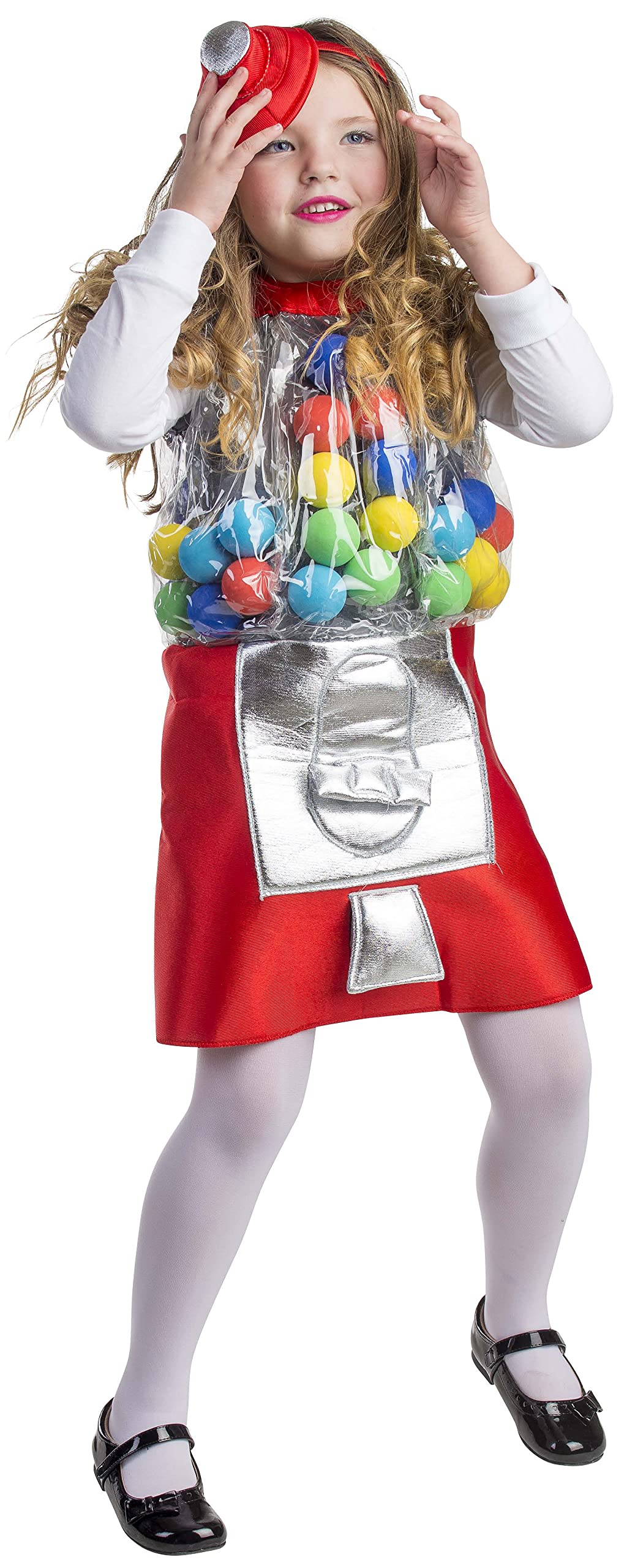 Vintage Gumball Machine Costume for Kids - Candy Girl Dress Up Outfit with Candy Dispenser | Perfect for Halloween, Cosplay & Themed Parties
