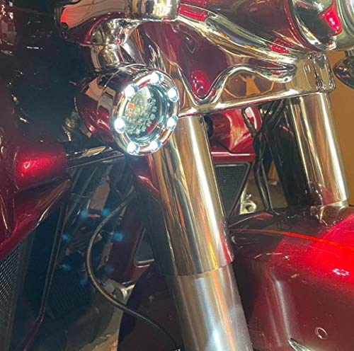 Eagle Lights 2 Inch Infinity Beam LED Turn Signal Kit for Harley Davidson - Chrome 1157 Front & 1156 Rear with Running Light Ring - Perfect for Night Riding & Custom Motorcycle Upgrades