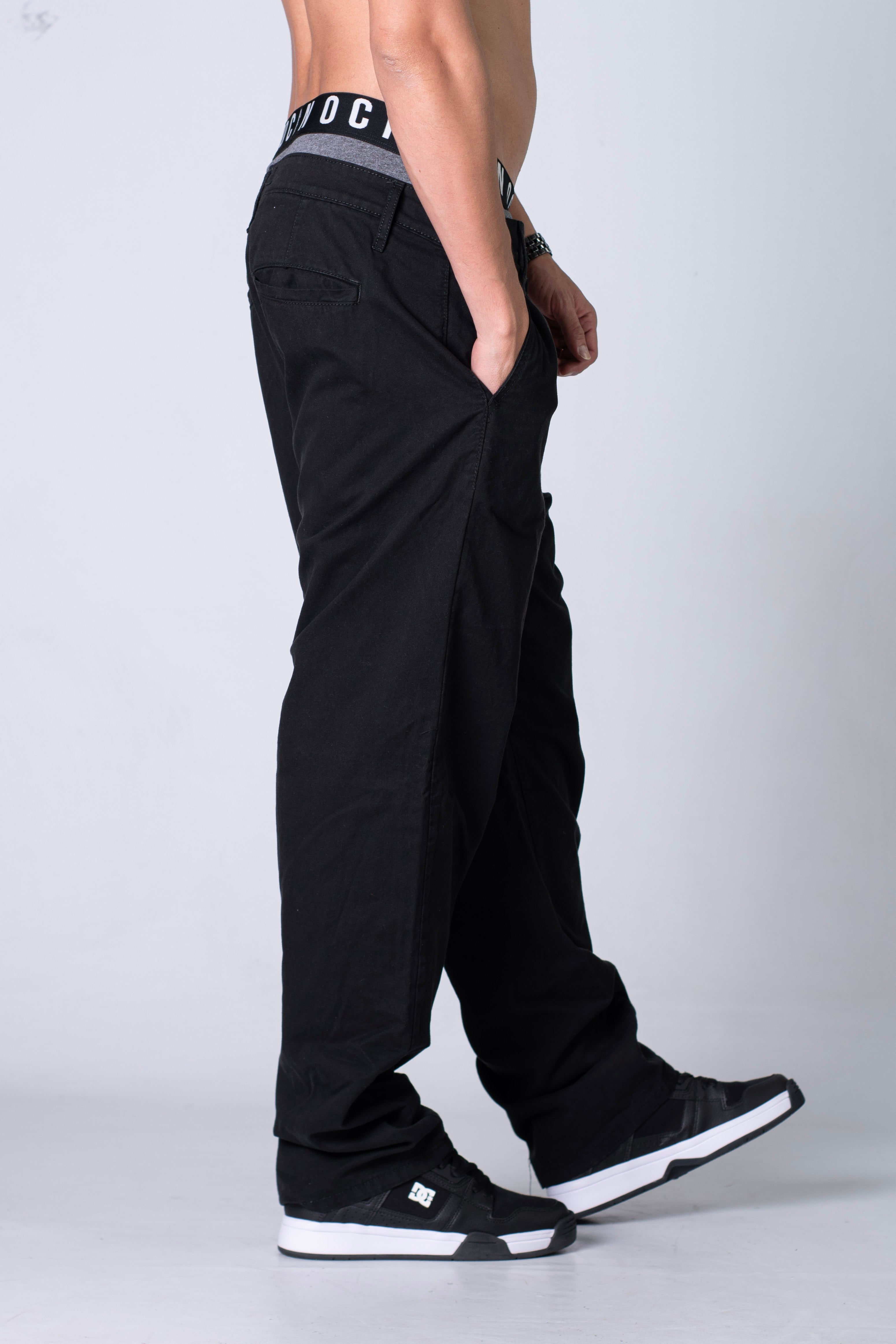 OCN Men's Stretch Comfortable Black Pants - Perfect for Work, Travel & Casual Wear
