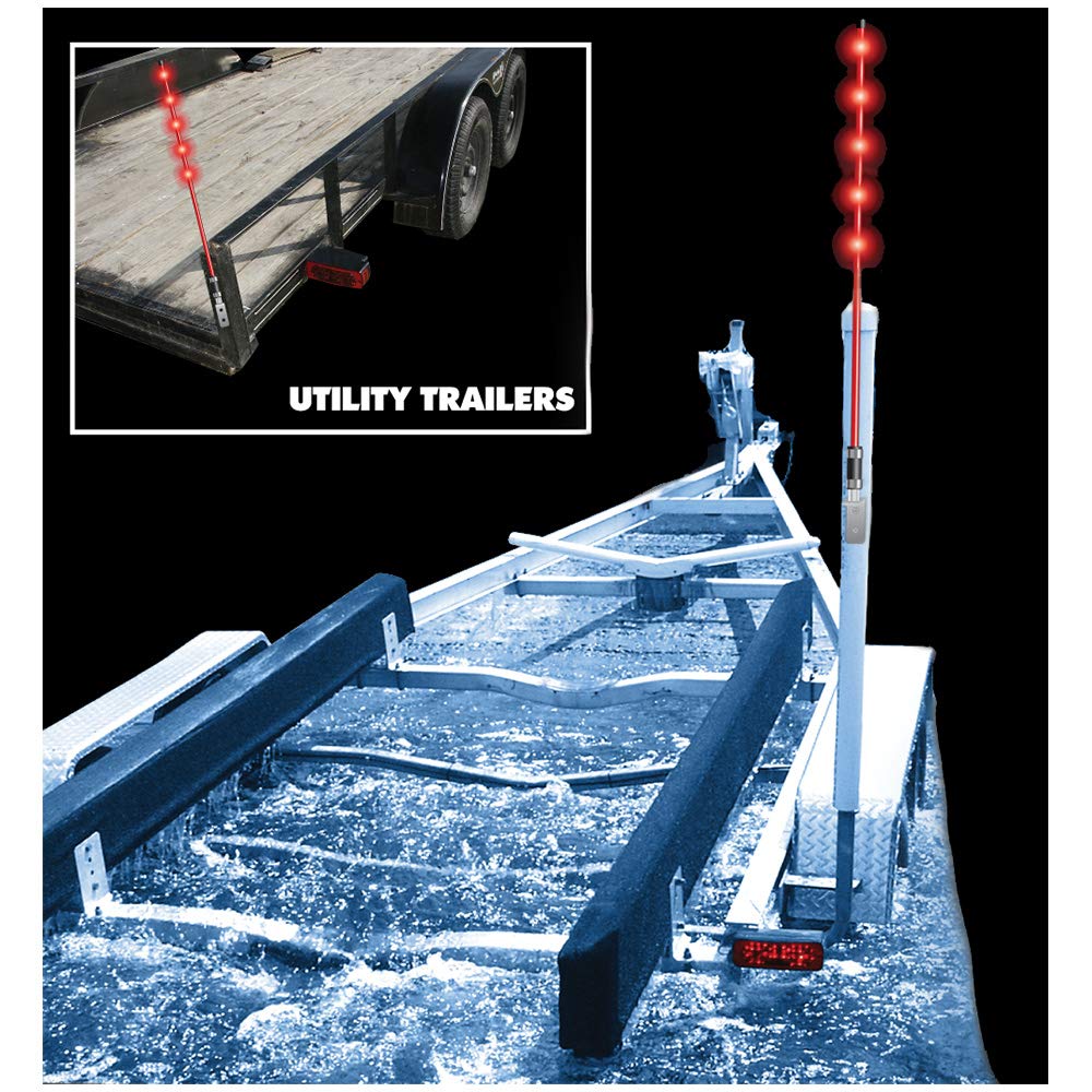 SeaSense LED Trailer Guide Lights - Waterproof Red Marker Lights for Boat Trailers, Truck Trailers & RV Trailers - Enhanced Nighttime Visibility & Safety