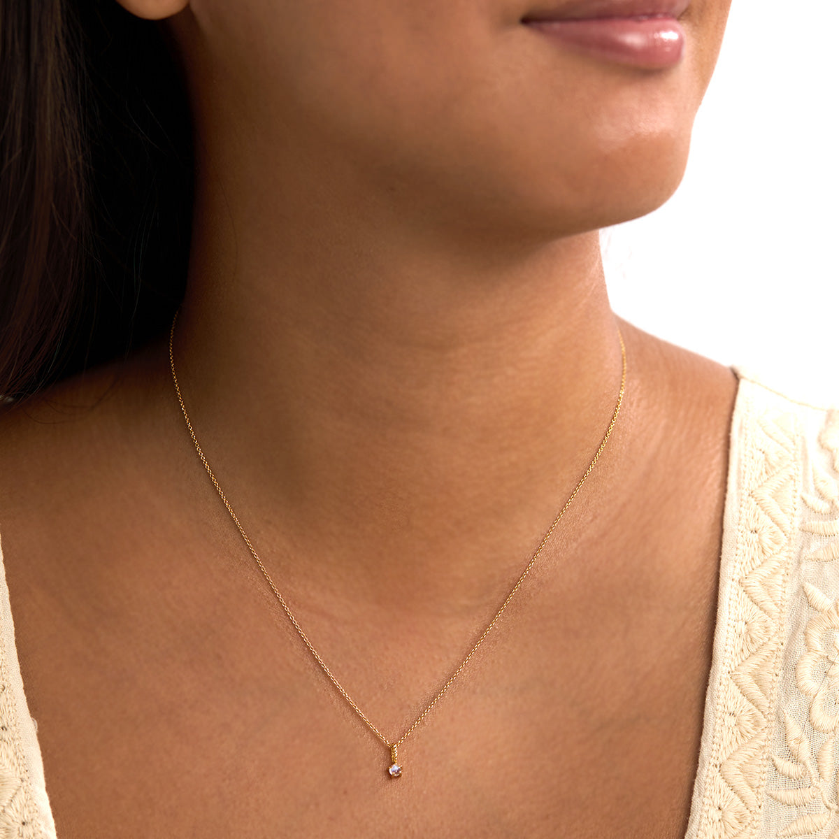 Rainbow Moonstone Birthstone Gold Necklace Pendant - Elegant Jewelry Gift for Women, Birthday, Anniversary & Special Occasions