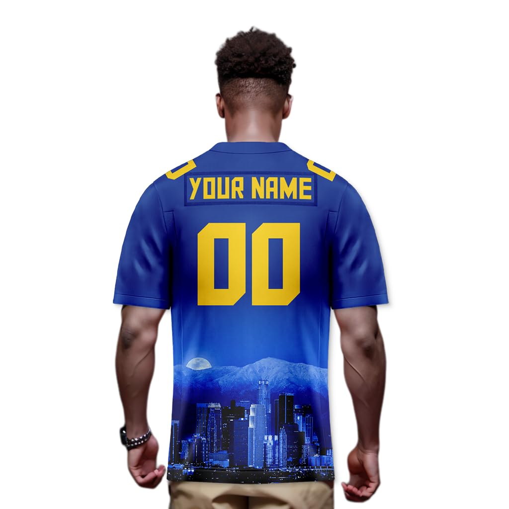 Custom Personalized City Skyline Football Jersey with Team Name & Number - Fashion Sports Uniform for Men, Women, Youth & Kids - Perfect for Game Day, Fan Events & Gifts