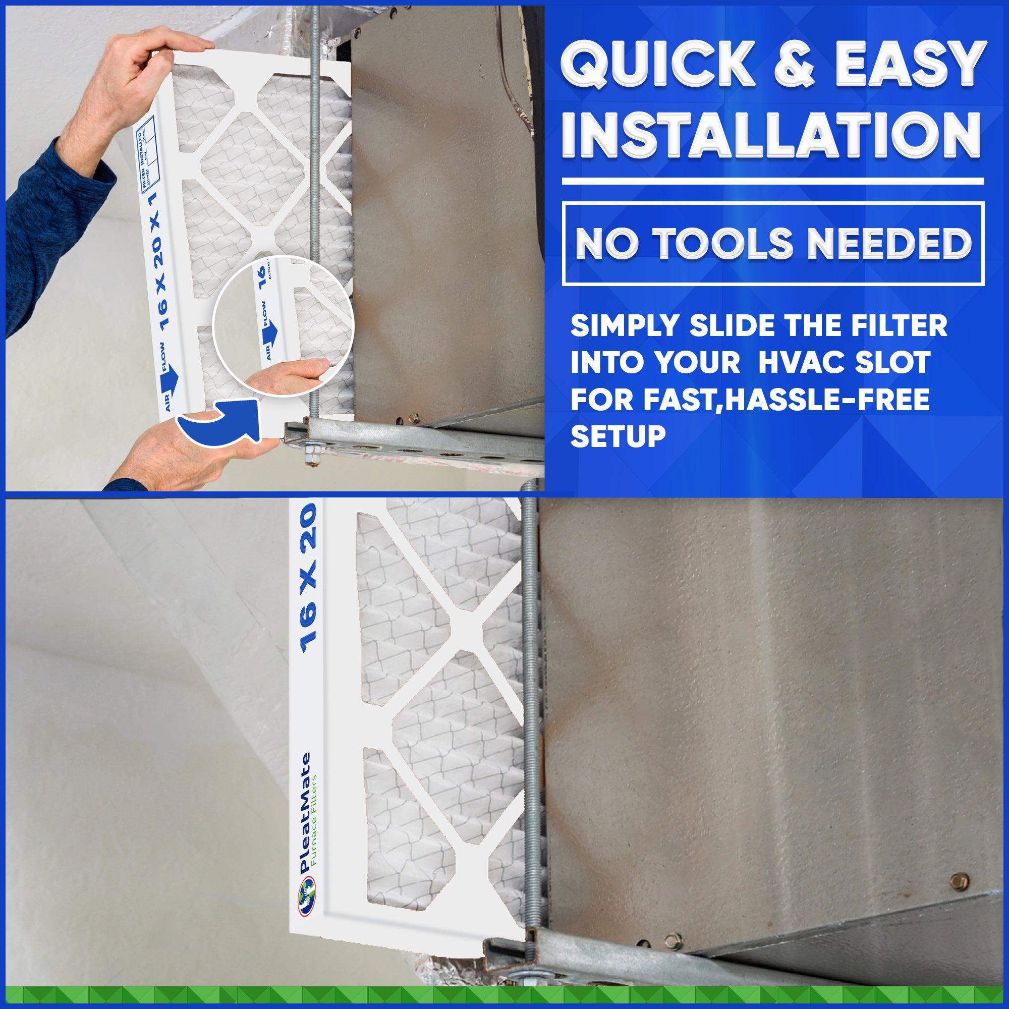 16x20x1 MERV 8 Pleated Air Filters - Case of 12 | High Efficiency Furnace & AC Filters for Home, Office & Commercial Use | Dust & Allergen Reduction