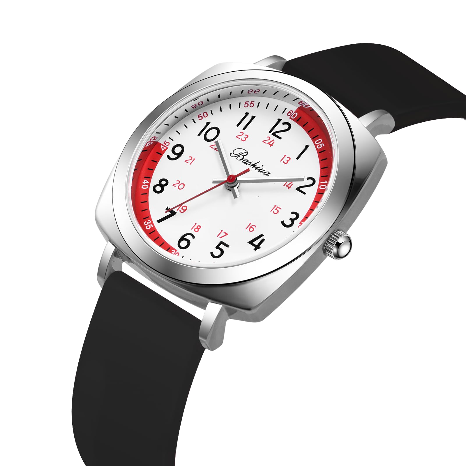 BOSHIYA Medical Nurse Watch with Second Hand - Waterproof, Easy to Read Digital Watch for Healthcare Professionals, Students, Doctors - Soft Silicone Band for Men & Women - Perfect for Hospital Shifts, Clinical Rotations & Nursing School