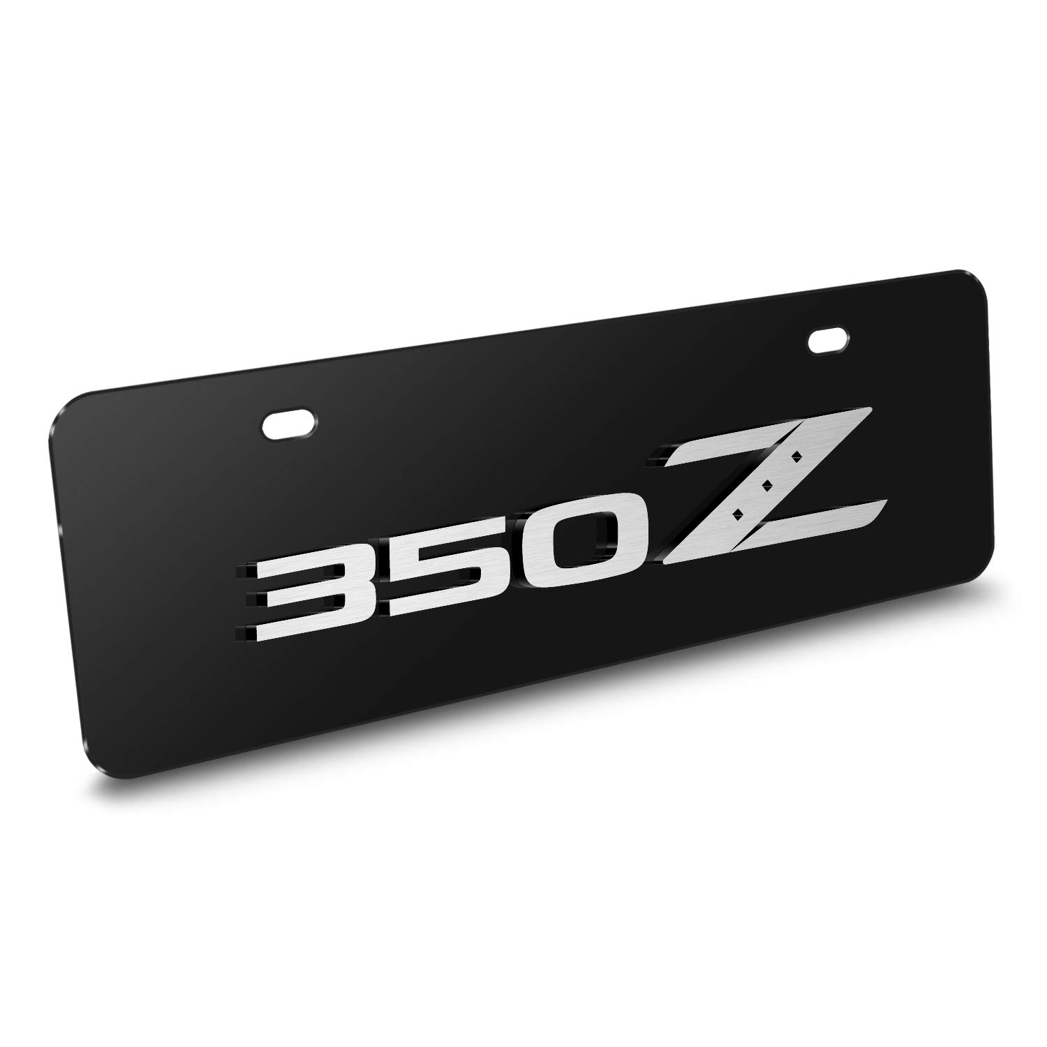 Nissan 350Z 3D European Style Half-Size Black Stainless Steel License Plate Frame - Durable Car Accessory for Customization & Street Style Enhancement