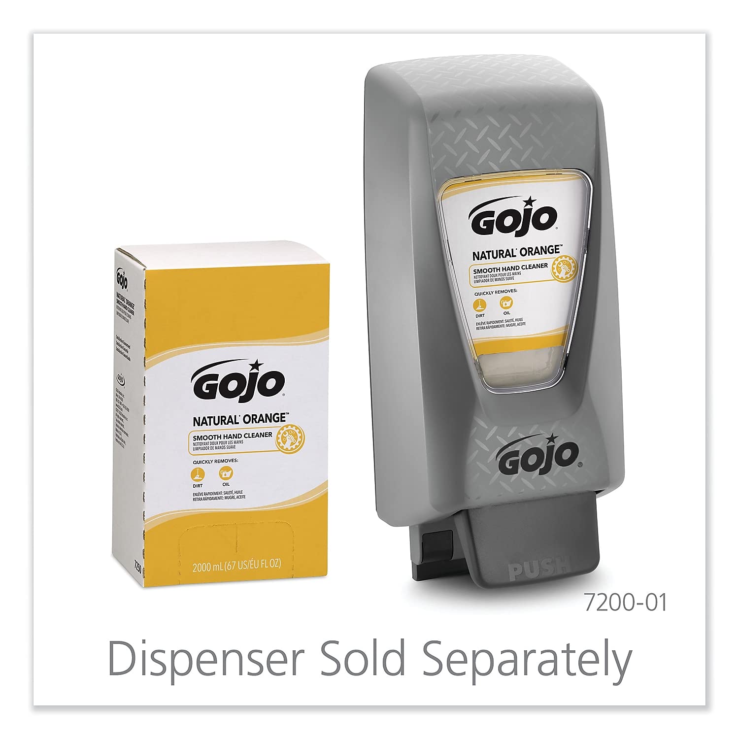 Gojo 7250 Natural Orange Smooth Lotion Hand Cleaner Refill - 2000ml Bag-in-Box (4/Carton) | Antibacterial Hand Soap for Commercial Kitchens, Hospitals & Food Service | Gentle Moisturizing Formula for Frequent Hand Washing