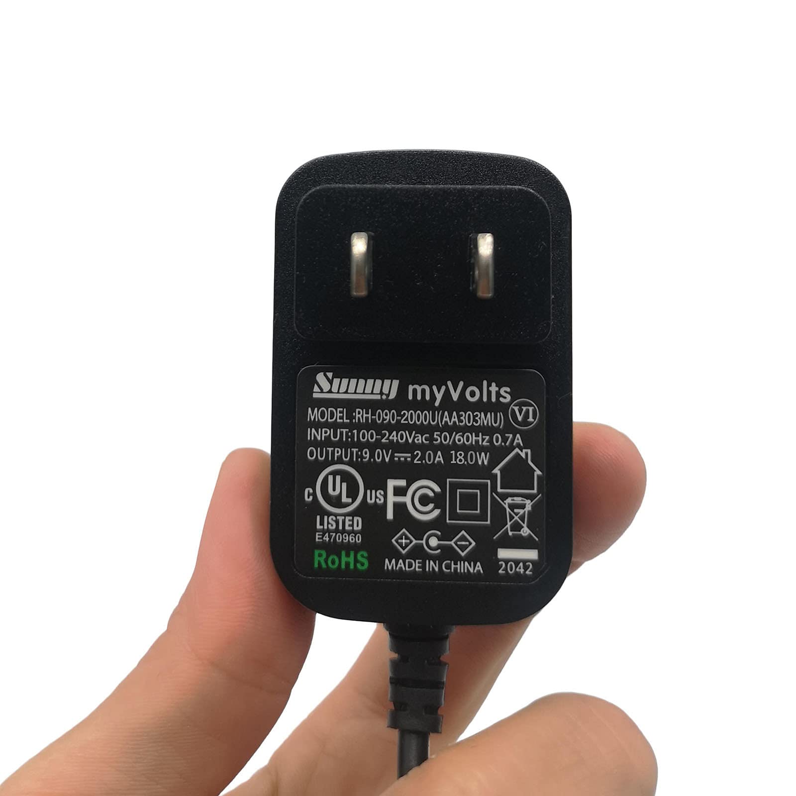 MyVolts 9V AC/DC Power Adapter Replacement for Brother PT-1750 Label Printer - US Plug (110V) - Perfect for Home, Office & Retail Label Printing