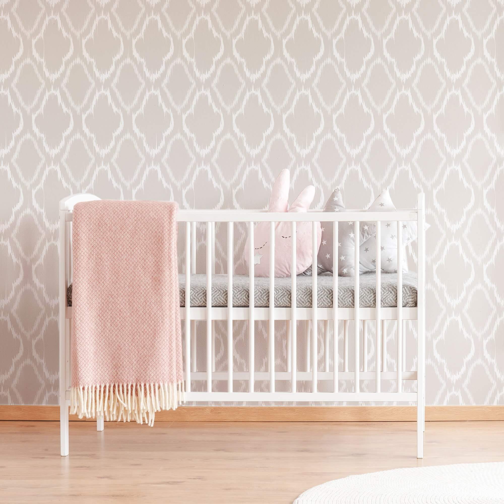 Ikat Plaid Peel and Stick Removable Wallpaper - Self-Adhesive Decorative Wall Covering for Bedroom, Living Room, Nursery & Home Decor