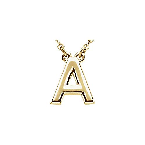14K Yellow Gold Block Initial A 16