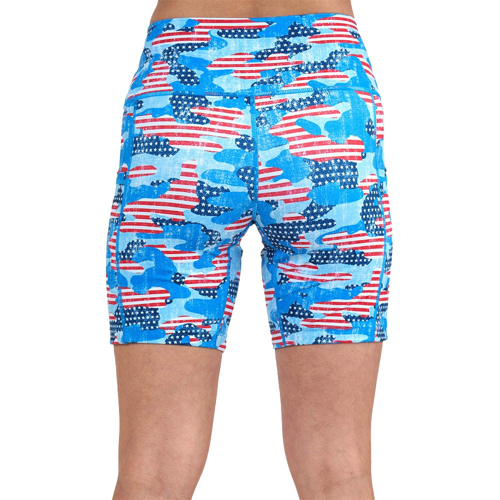 Camo Flag Print Shorts for Men - Comfortable & Stylish Outdoor Activewear | Perfect for Hiking, Gym, and Casual Wear