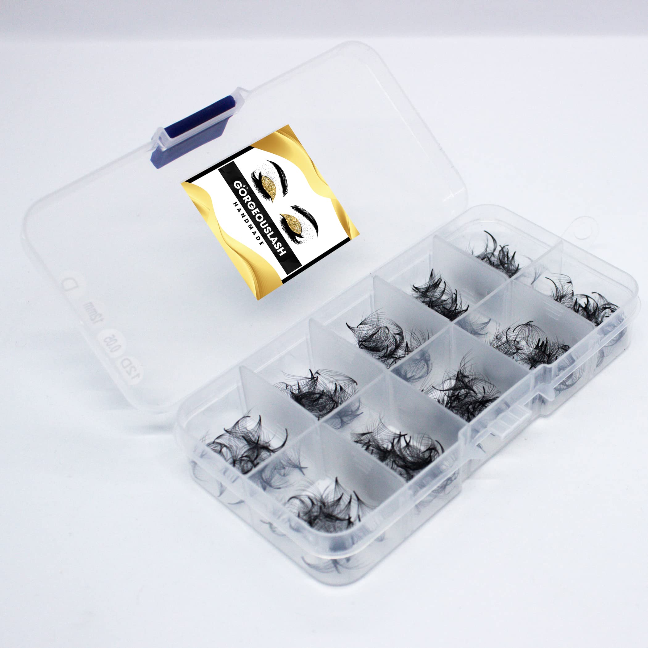 Premium 1000 Handmade Eyelash Extension Fans - 3D to 10D Volume Lashes (8D Curl C, 0.8mm) for Professional Salon & Home Use - Natural Look & Easy Application
