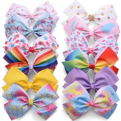 Colored kids hair bows-12