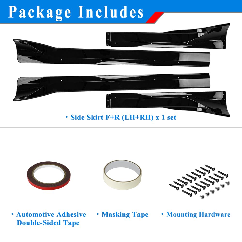 Gloss Black Painted Side Skirts Extension for 2020-2024 Tesla Model Y - Enhance Style & Aerodynamics for a Sleek Look | Perfect for Car Enthusiasts & Custom Builds