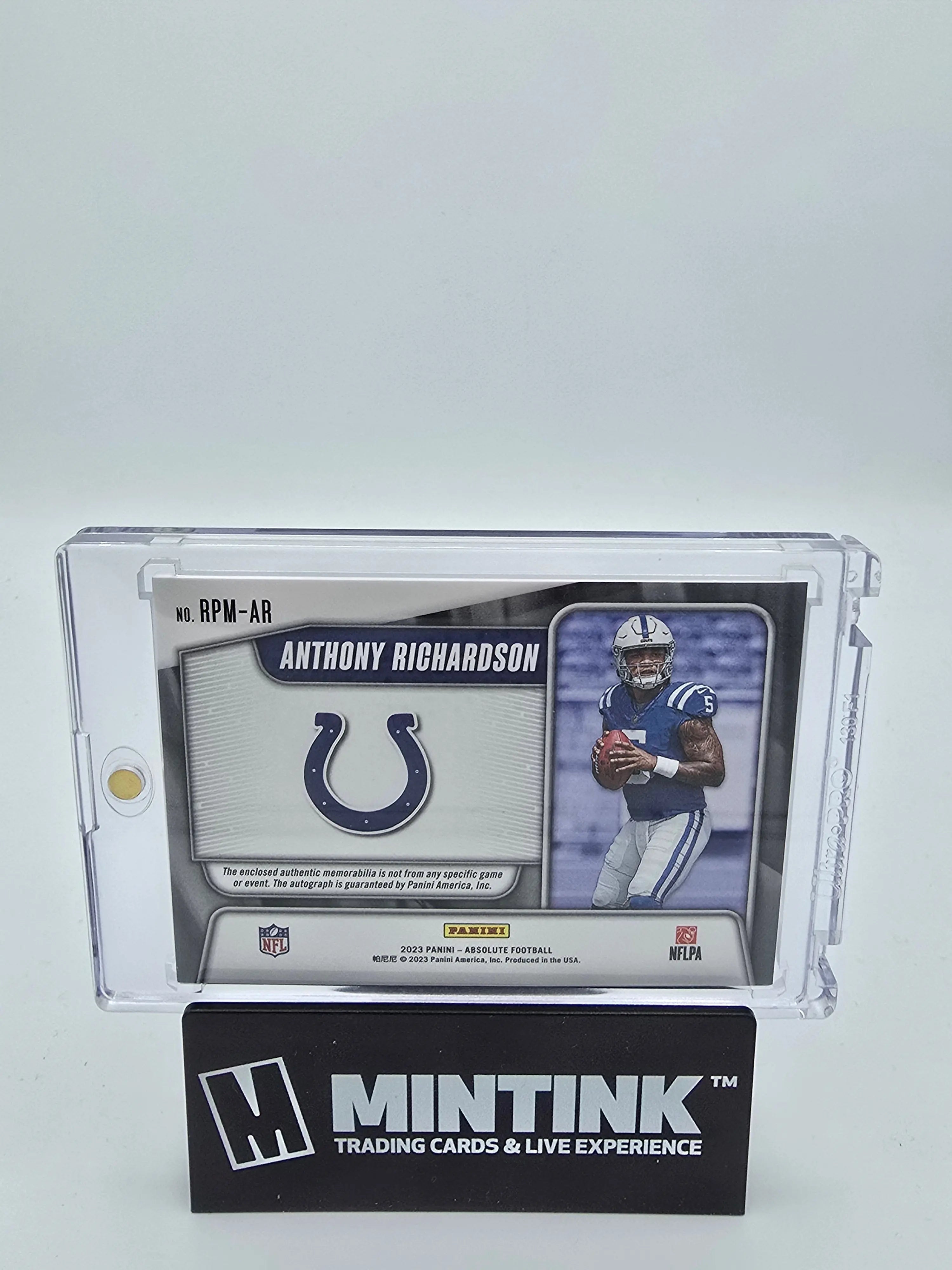 2023 Panini Absolute Football Anthony Richardson Rookie Card RC Triple Patch Autograph /199 - Perfect for NFL Collectors & Sports Memorabilia Enthusiasts