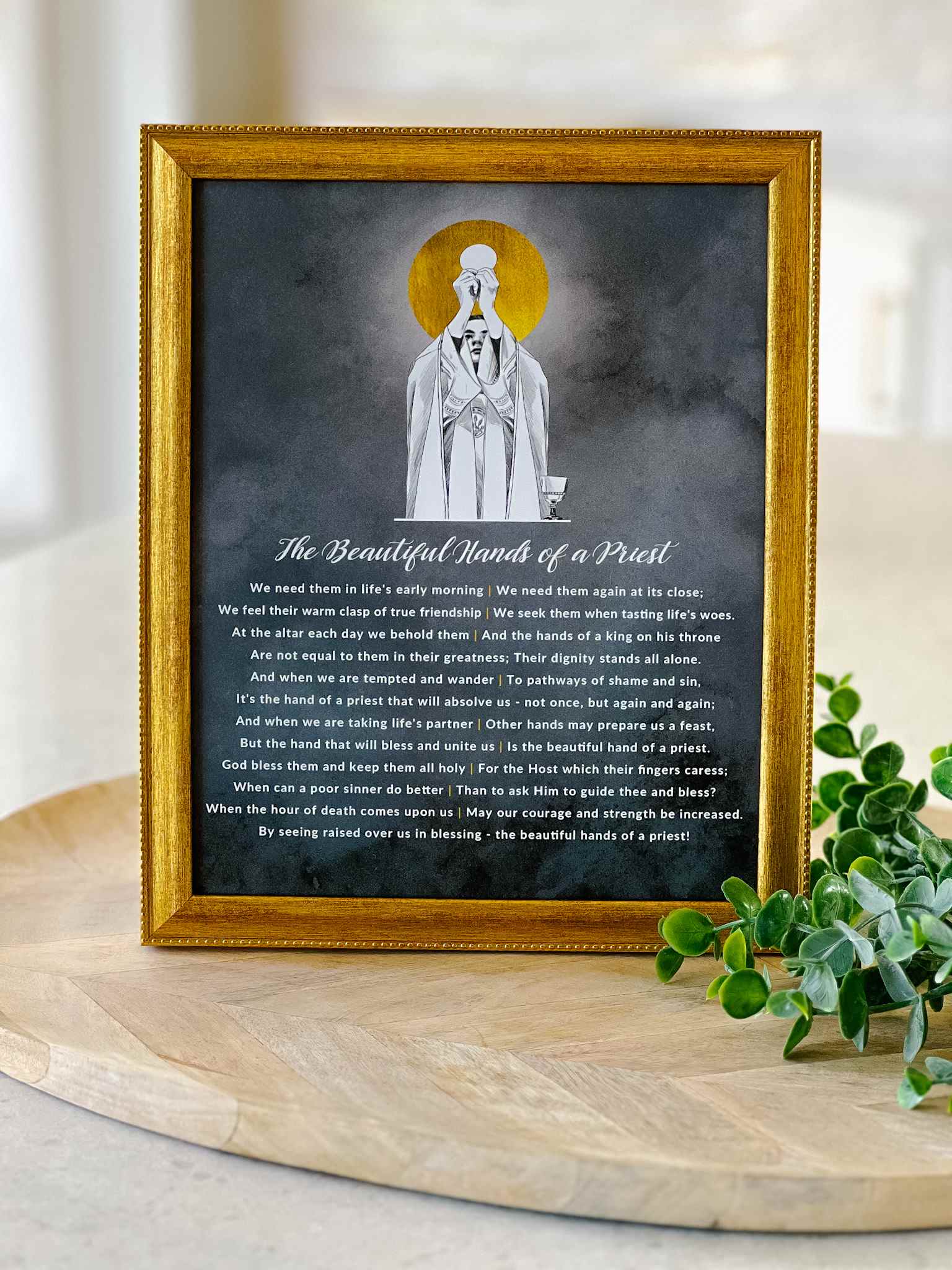 Priest's Beautiful Hands Art Print - Religious Wall Decor for Church, Home & Office - Perfect for Sacred Spaces & Spiritual Inspiration