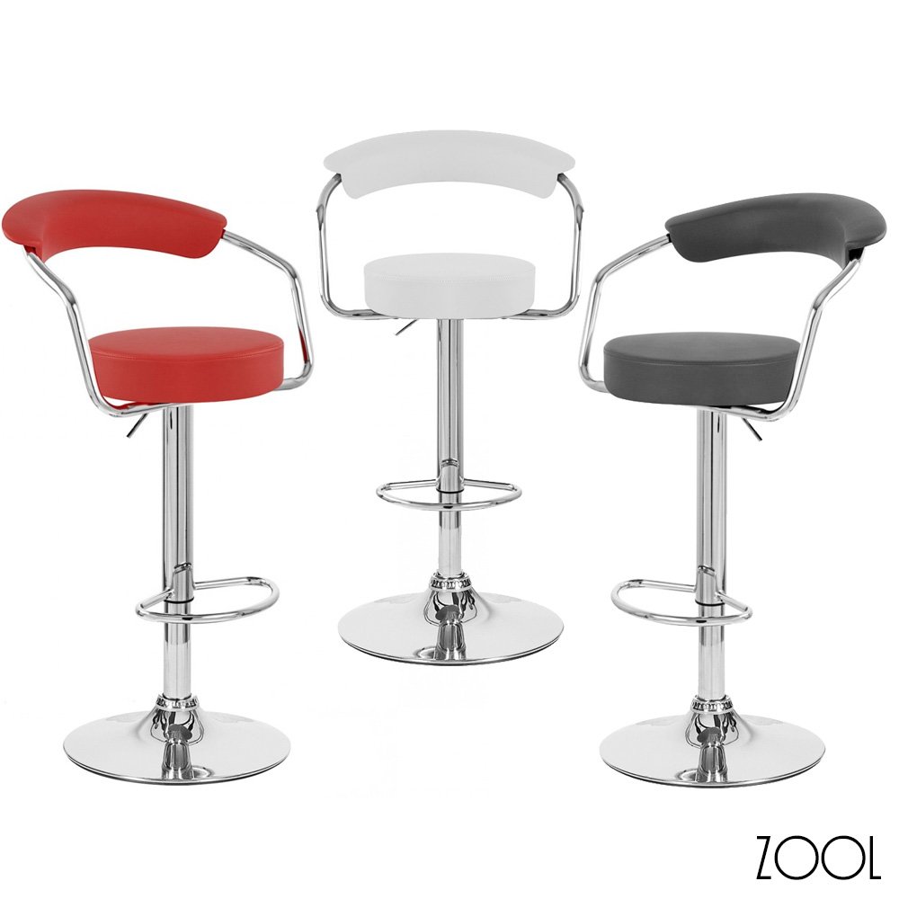Zool Contemporary Adjustable Faux Leather Barstool Set of 2 - Black Licorice, Perfect for Kitchen Islands and Home Bars