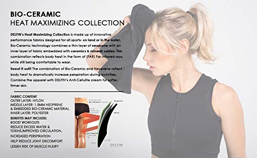 Delfin Spa Women's Neoprene Workout Capris - Thermal Heat Retention Tummy Control Leggings for Yoga, Gym & Fitness Training