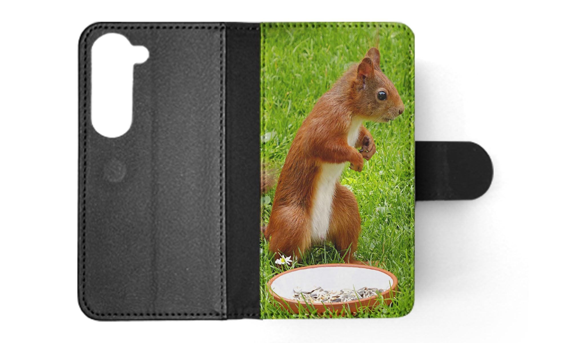 Cute Adorable Squirrel Flip Wallet Phone Case for Samsung Galaxy S23 - Protective Cover with Card Slots | Perfect for Everyday Use, Travel & Outdoor Activities