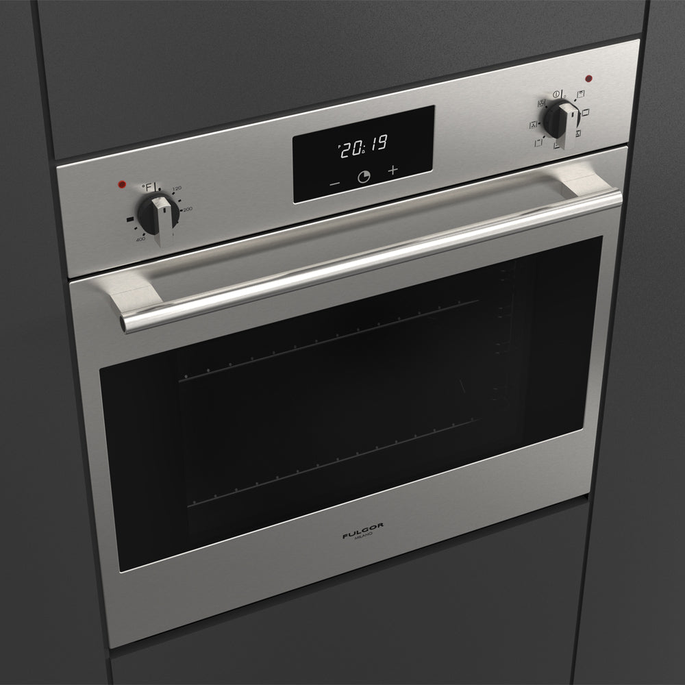 Fulgor Milano 24 Inch 100 Series Electric Convection Single Wall Oven (F1SM24S2) - Perfect for Modern Kitchens, Baking & Roasting