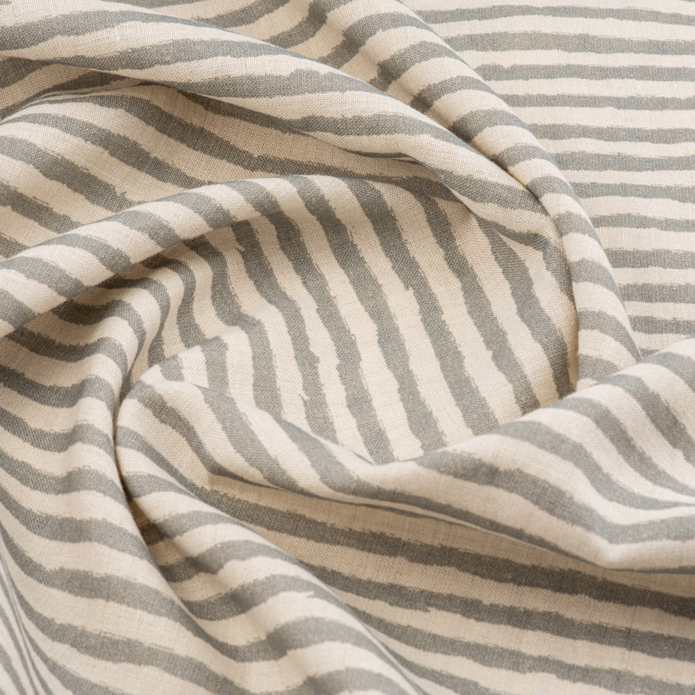 Waverley Stripe Linen Throw Blanket - Smoke Grey - Soft & Breathable Cotton Blend - Perfect for Sofa, Bed & Outdoor Picnics