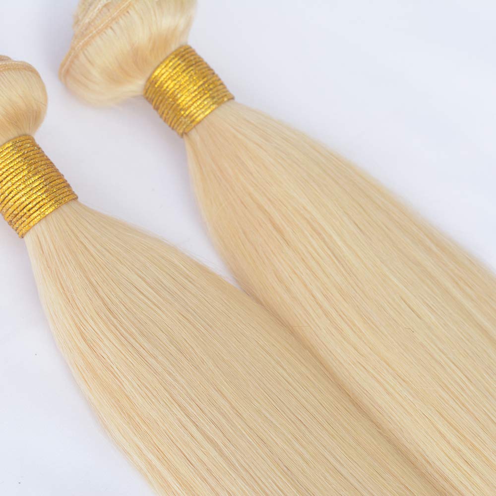SeraphicWig 613 Blonde Human Hair Extensions - 100% Real Silky Straight Hair Bundles for Women (1 Bundle 20inch 100g) - Perfect for Daily Wear, Parties & Special Occasions