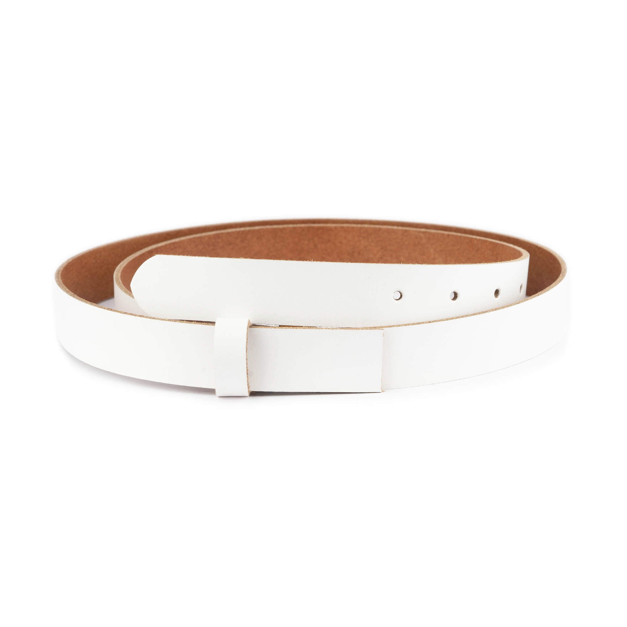 2.5 cm White Leather Replacement Belt Strap for Ferragamo Buckles - Perfect for Dress Pants, Suits & Formal Occasions