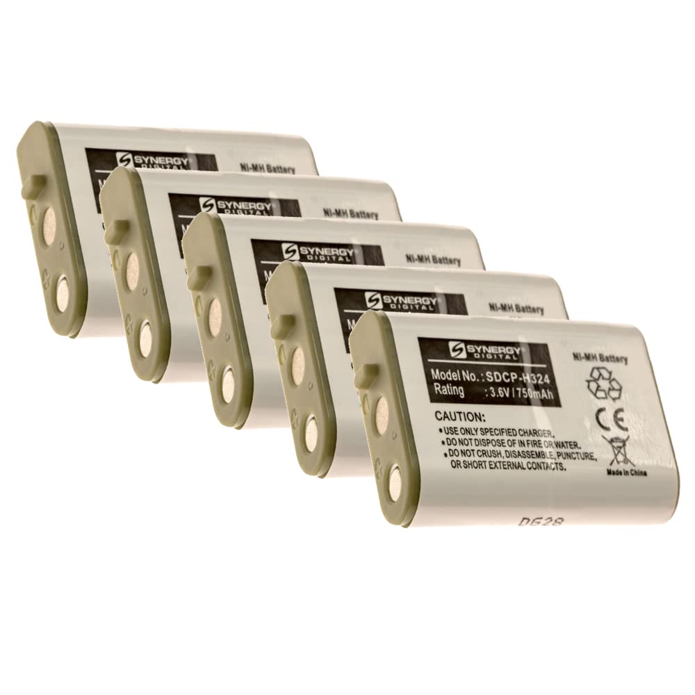 Synergy Digital Cordless Phone Batteries (5-Pack) - Ni-MH 3.6V 750mAh Replacement Batteries for AT&T EP5922 & Compatible Cordless Phones | Long-Lasting Hi-Capacity Power for Home/Office Communication