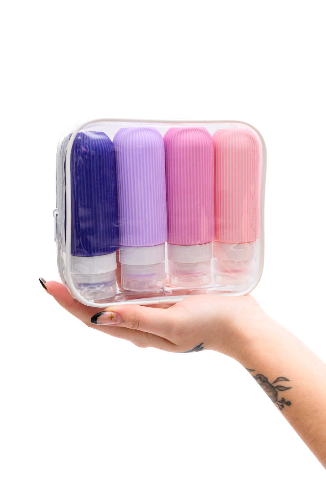 Lavender Travel Toiletry Bottles Set - Leak Proof & TSA Approved for Shampoo, Lotion & Cosmetics - Perfect for Airplane, Gym & Vacation Use