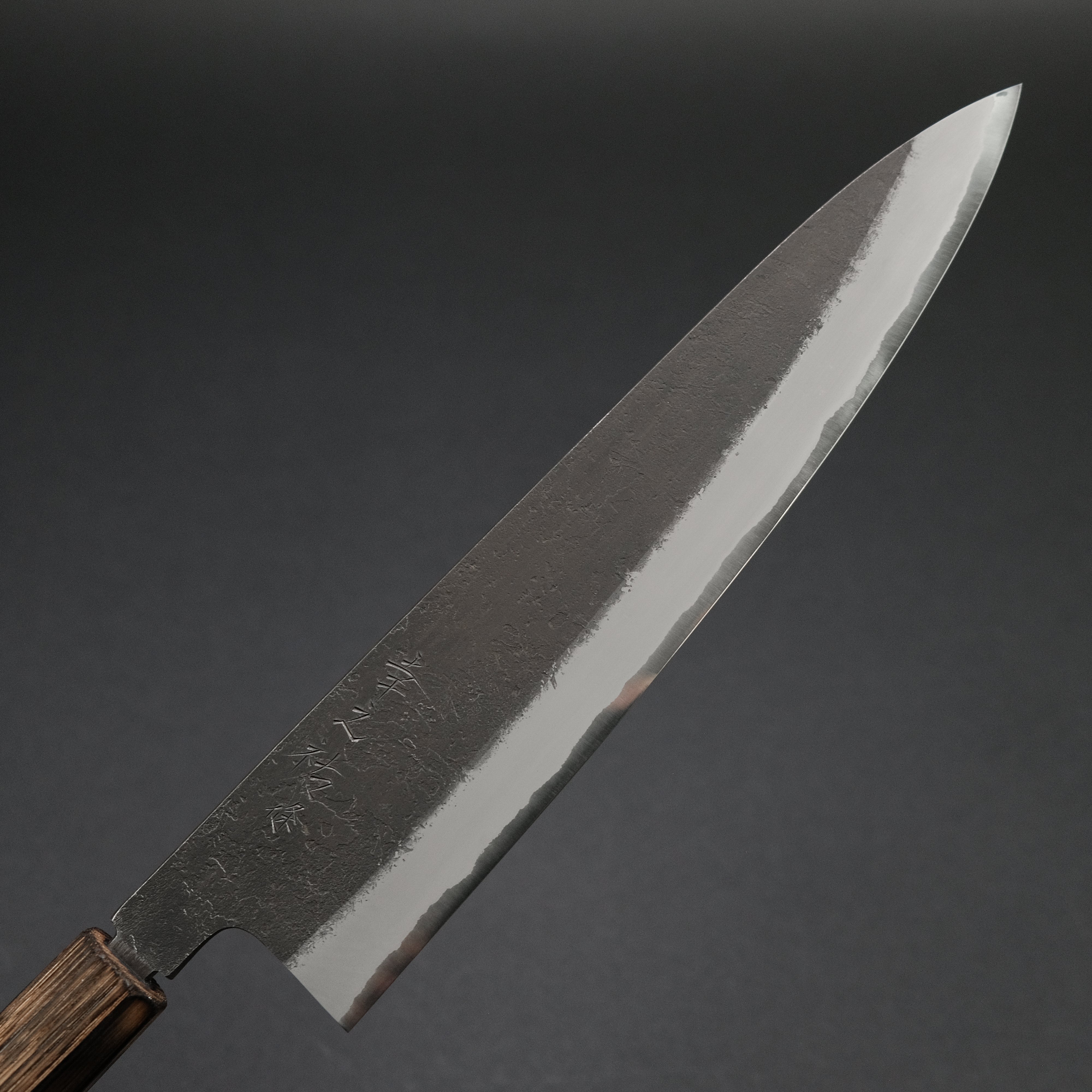 Premium Konosuke MB White #2 Nashiji Kurouchi Gyuto 240mm Japanese Chef Knife with Burnt Chestnut Handle - Perfect for Sushi, Meat Cutting & Professional Kitchen Use