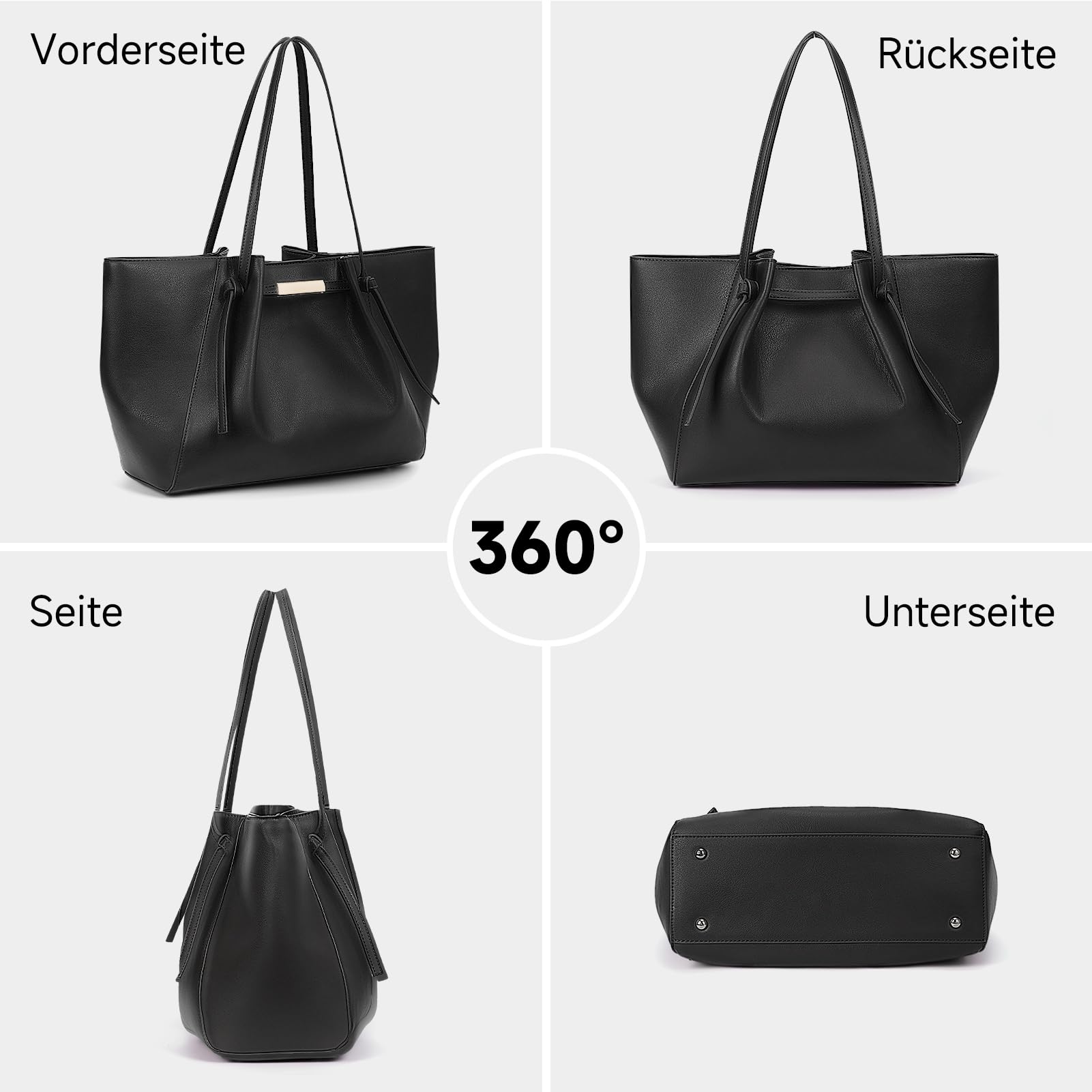 Stylish CHAMAIR Women's PU Leather Large Tote Bag - Fashionable Shopper Handbag for Work, Travel & Shopping | Durable Shoulder Bag & Hobo Purse for Office, Commute & Daily Use
