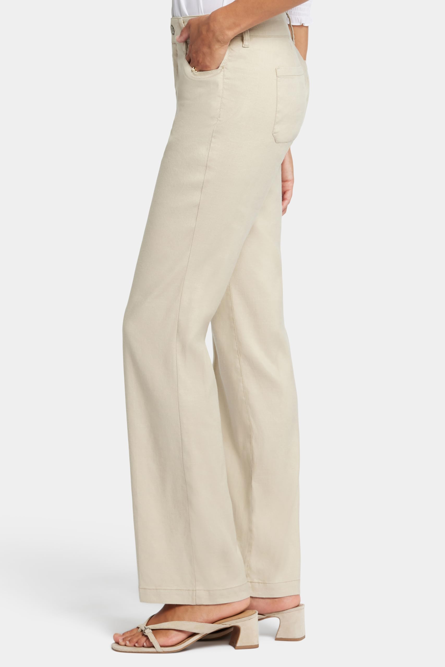 NYDJ Women's Stretch Linen Pants - Comfortable Slim Fit Trousers for Work, Office & Casual Wear | Breathable Summer Pants for Women