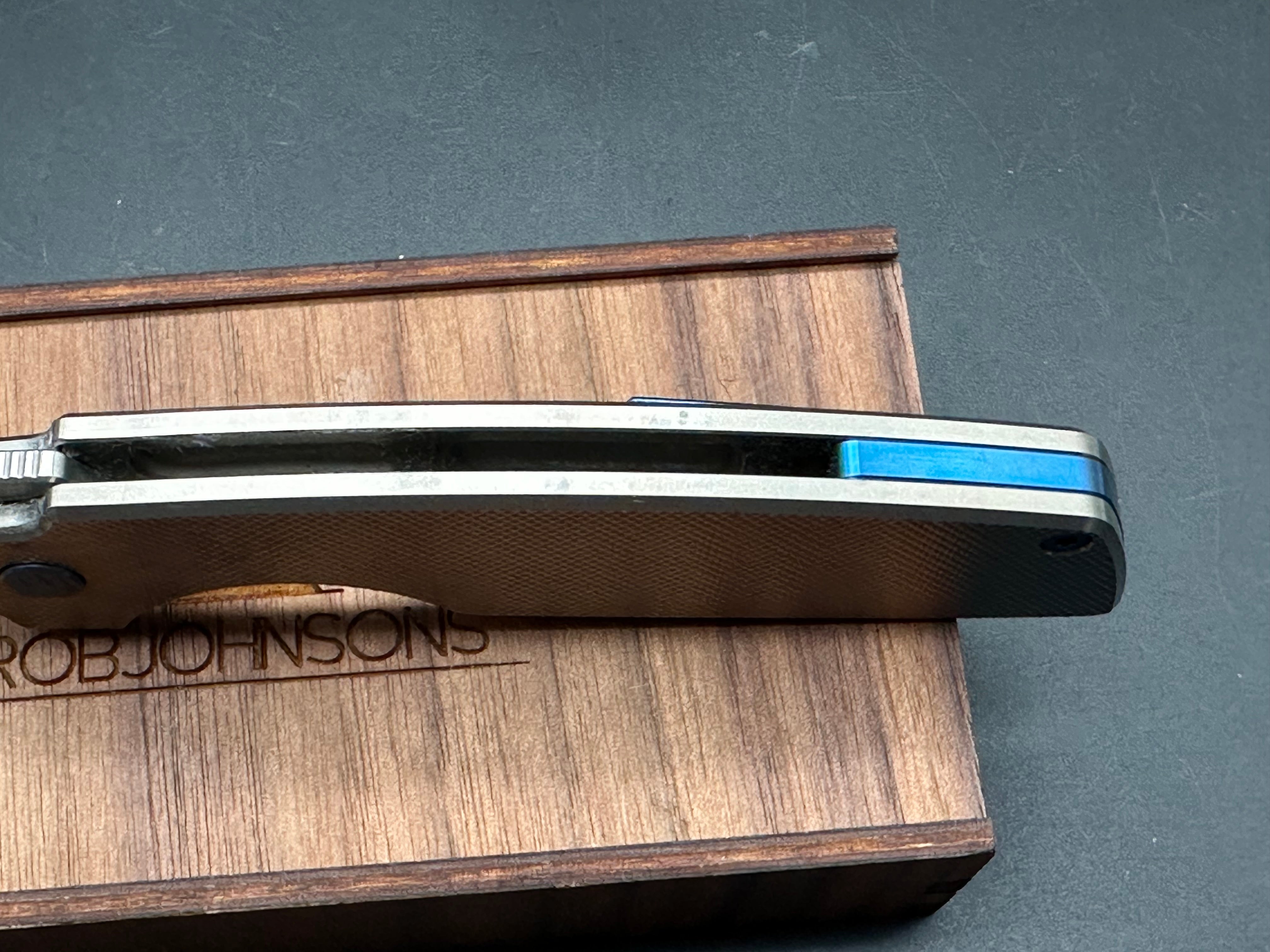 Premium Rob Johnson Cedar Titanium Handle Knife with RWL34 Blade – Perfect for Outdoor Camping, Hunting, and Survival Adventures