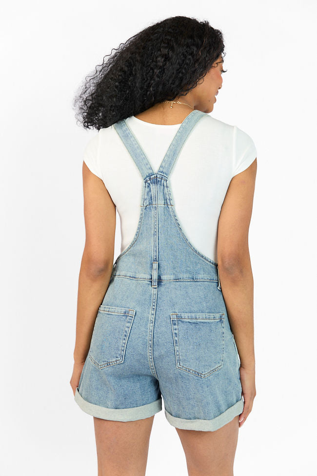 Common Ground Medium Wash Relaxed Fit Cuffed Overalls for Women - Comfortable Denim Jumpsuit with Adjustable Straps - Perfect for Casual Outings, Gardening & Weekend Wear
