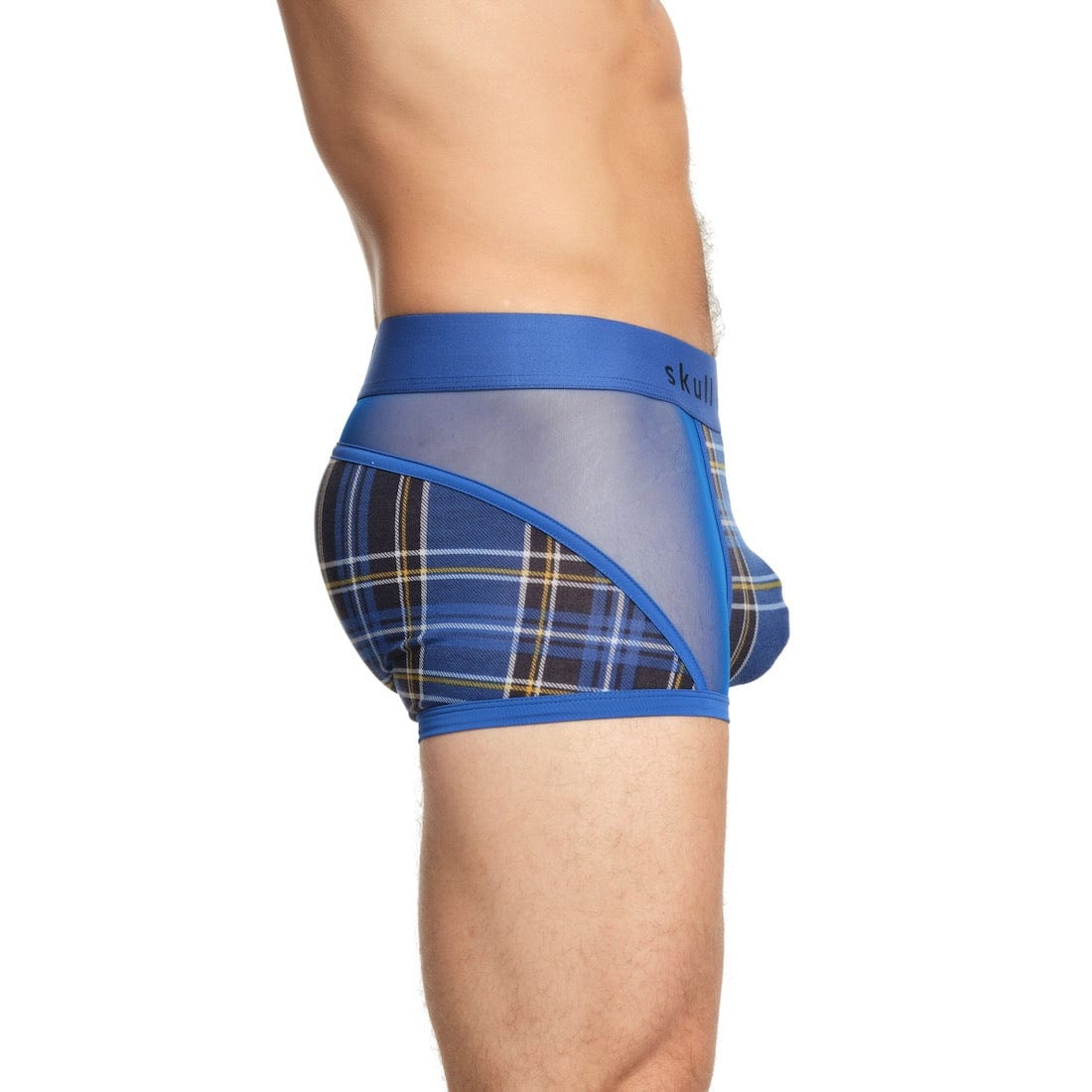 Blue Tartan Sheer Mesh Trunk - Comfortable Men's Underwear for Everyday Wear & Casual Outfits | Breathable & Stylish Boxer Briefs for Work, Travel & Lounge