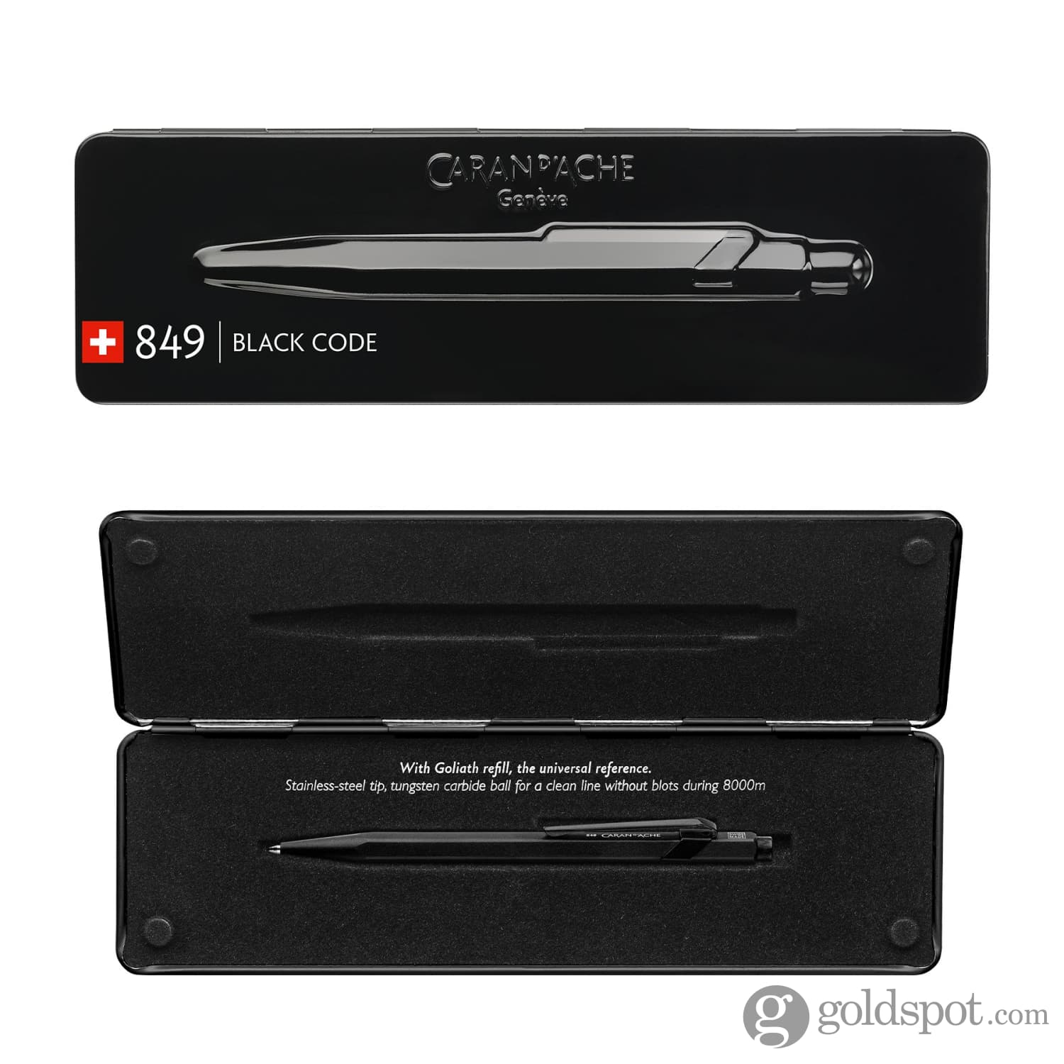 Premium Caran d'Ache 849 Ballpoint Pen - Black Luxury Writing Instrument for Professionals & Gift Giving - Perfect for Office, Business Meetings & Signature Signing