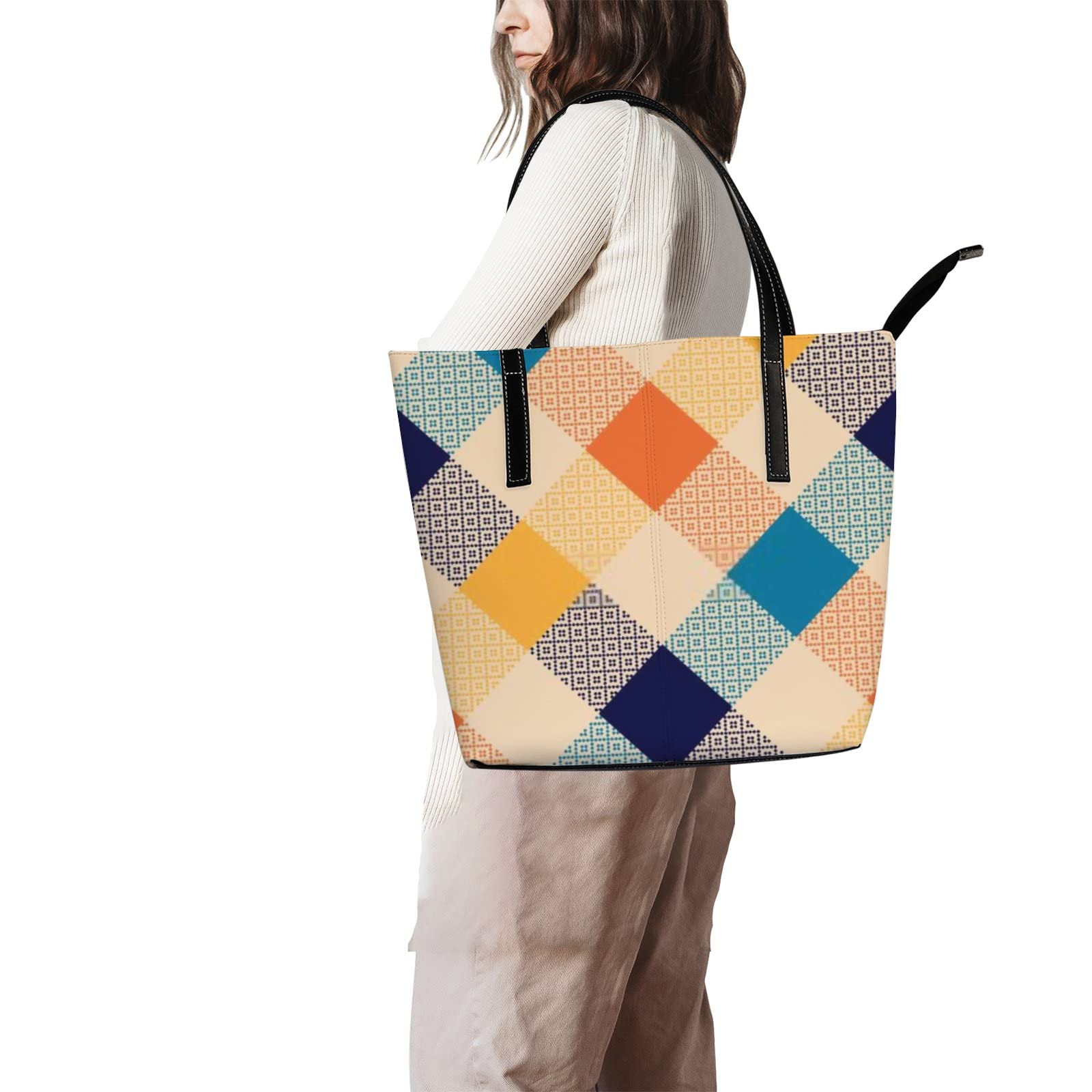 Premium Leather Tote Bag for Women - Stylish Crossbody Work Handbag with Zipper | Perfect for Office, Travel & Everyday Use