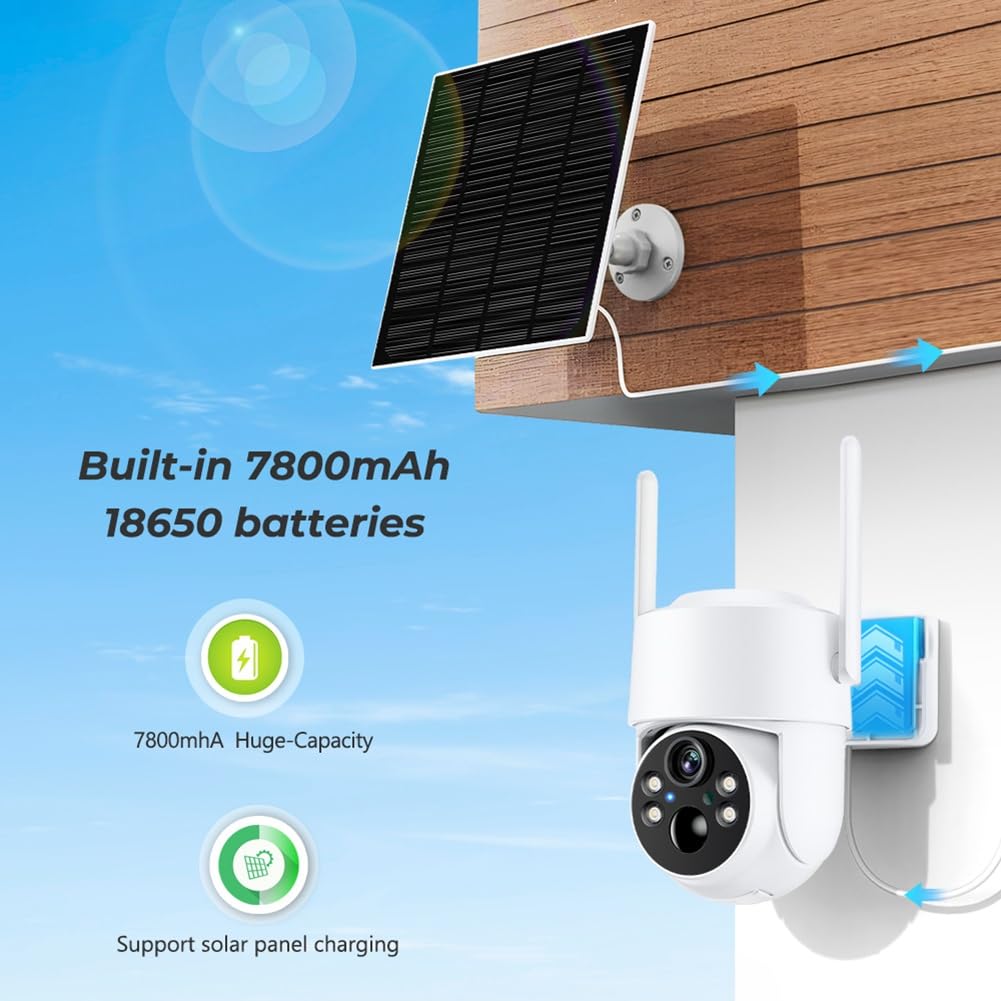 **Axaooqeld 4MP WiFi Solar Security Camera - Outdoor PTZ Camera with Solar Panel, Rechargeable Battery & Human Detection for Home Surveillance & Property Protection**    *(Ideal for Monitoring Backyards, Driveways, and Business Premises - Weatherproof & Night Vision Enabled)*