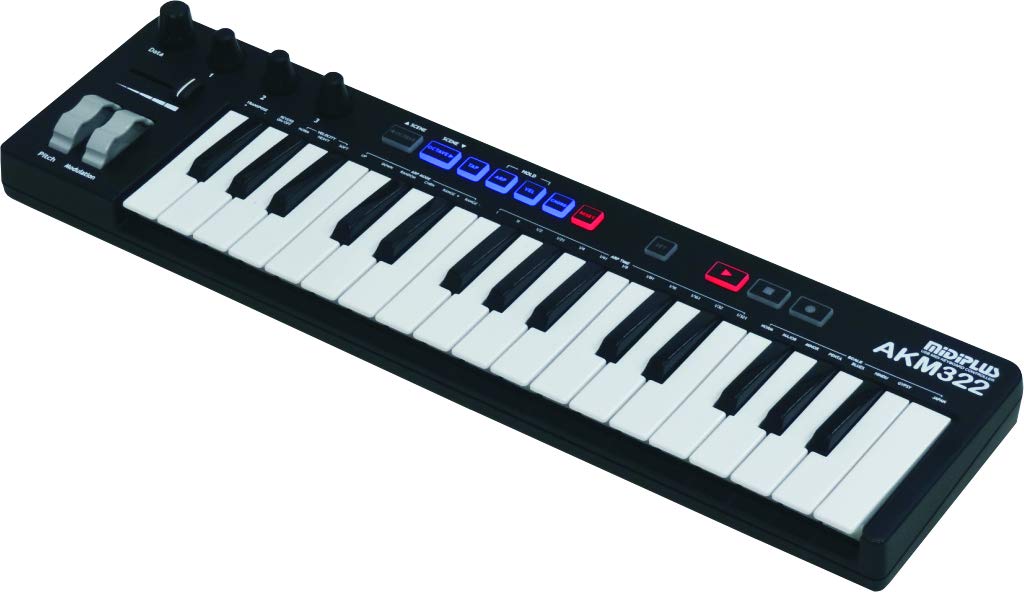 MIDIPLUS AKM322 32-Key Mini USB MIDI Keyboard Controller - Perfect for Music Production, Studio Recording & Live Performance