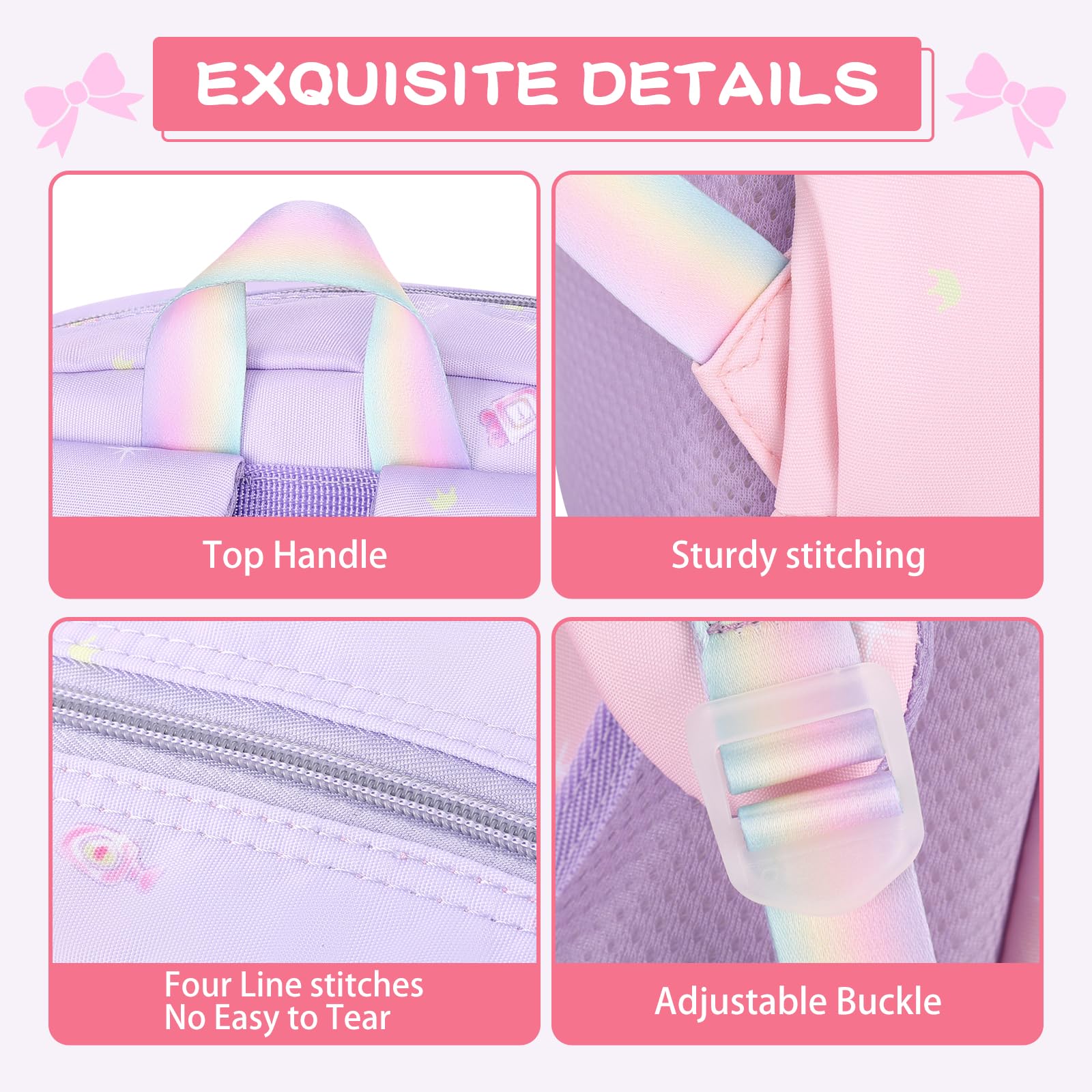 Stylish Gradient Color Girls Backpack - Waterproof School Bag for Elementary, Middle & High School Students with Multiple Pockets (16.1 Inch) - Perfect for School, Travel & Daily Use