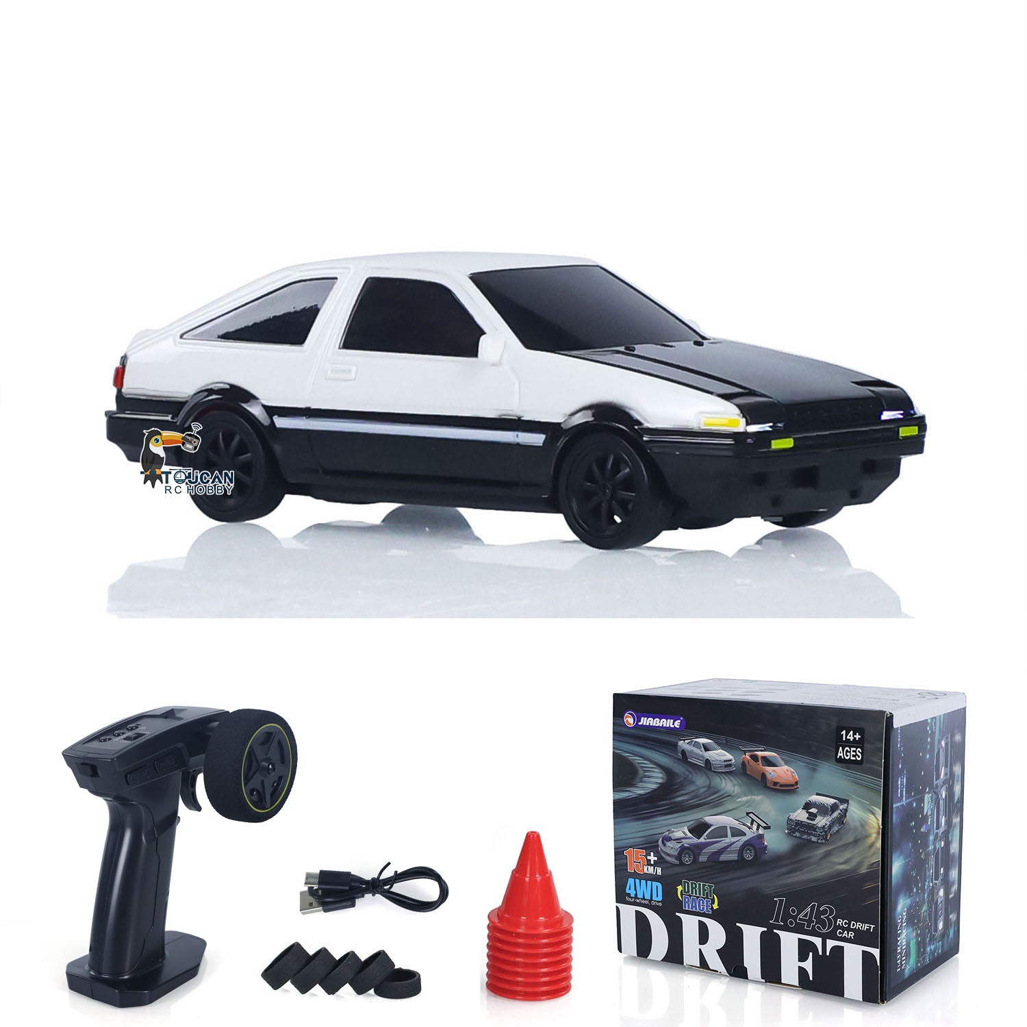 1/43 Scale 2.4GHz High Speed RC Racing Car - 4WD Remote Control Drift Vehicle RTR Mini Model Toy Car with Battery - Perfect Gift for Kids | Indoor & Outdoor Play, Racing Competitions, Birthday Presents
