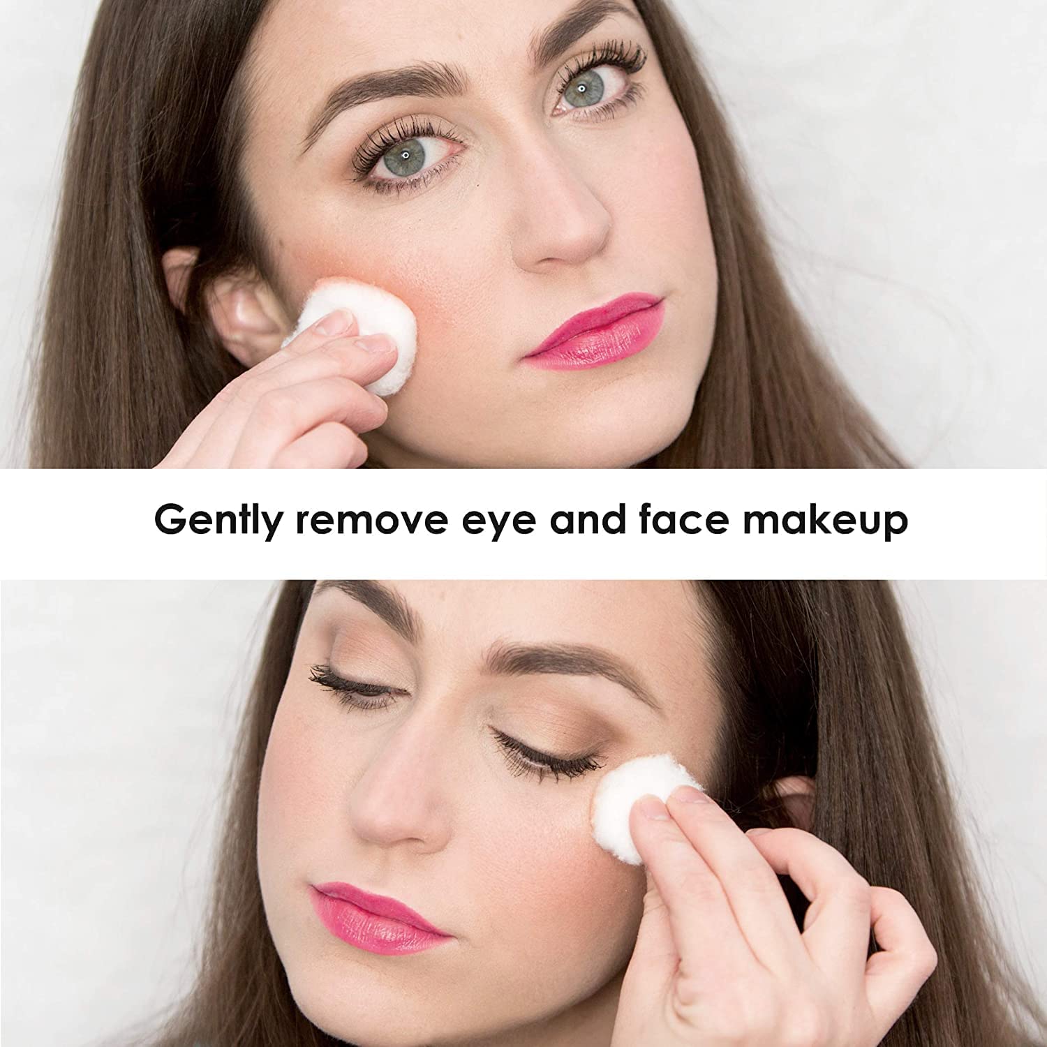 100 Pieces Natural Cotton Round Pads for Face - Soft Makeup Remover & Baby Care Pads | Gentle Cleansing, Lotion & Cream Application | Includes 50 Cotton Balls | Perfect for Daily Skincare, Makeup Removal & Baby Care Routines