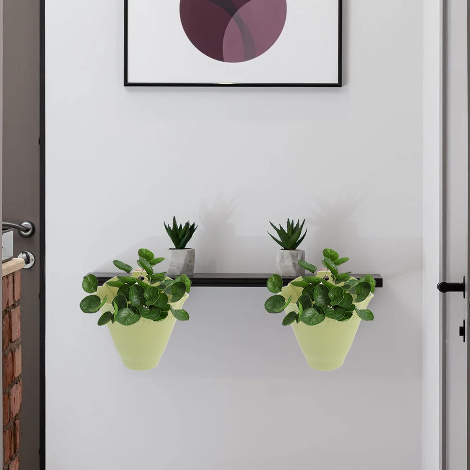 Cabilock 1pc Wall Hanging Planter - Plastic Hanging Vase for Balcony, Railing & Indoor Plants - Resin PP Wick Pot for Orchids, Succulents & Herbs - Perfect for Home Decor, Garden & Small Space Gardening