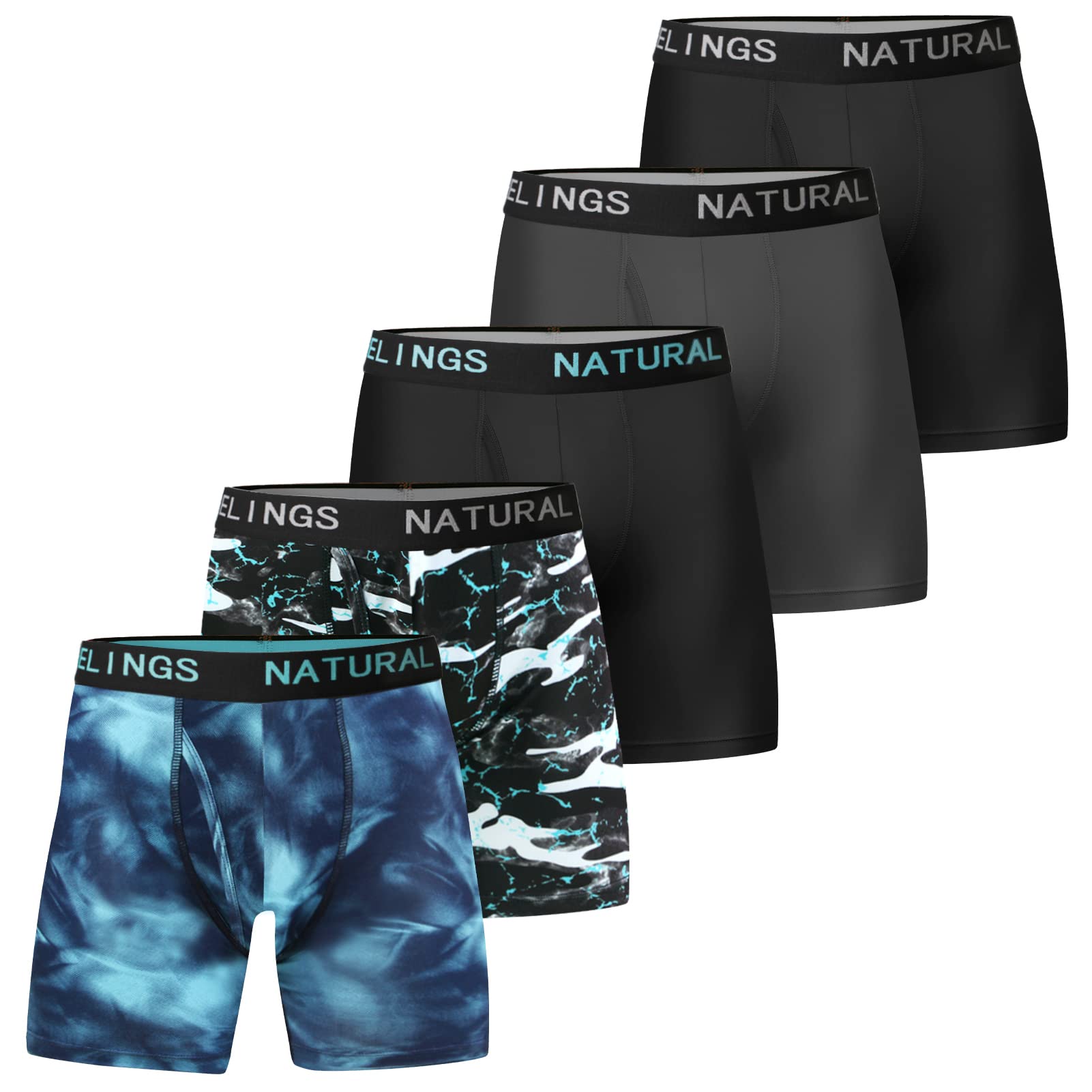 Natural Feelings Men's Coolzone Boxer Briefs - 3 Pack Stretch Performance Quick Dry Sports Underwear for Gym, Running & Everyday Comfort