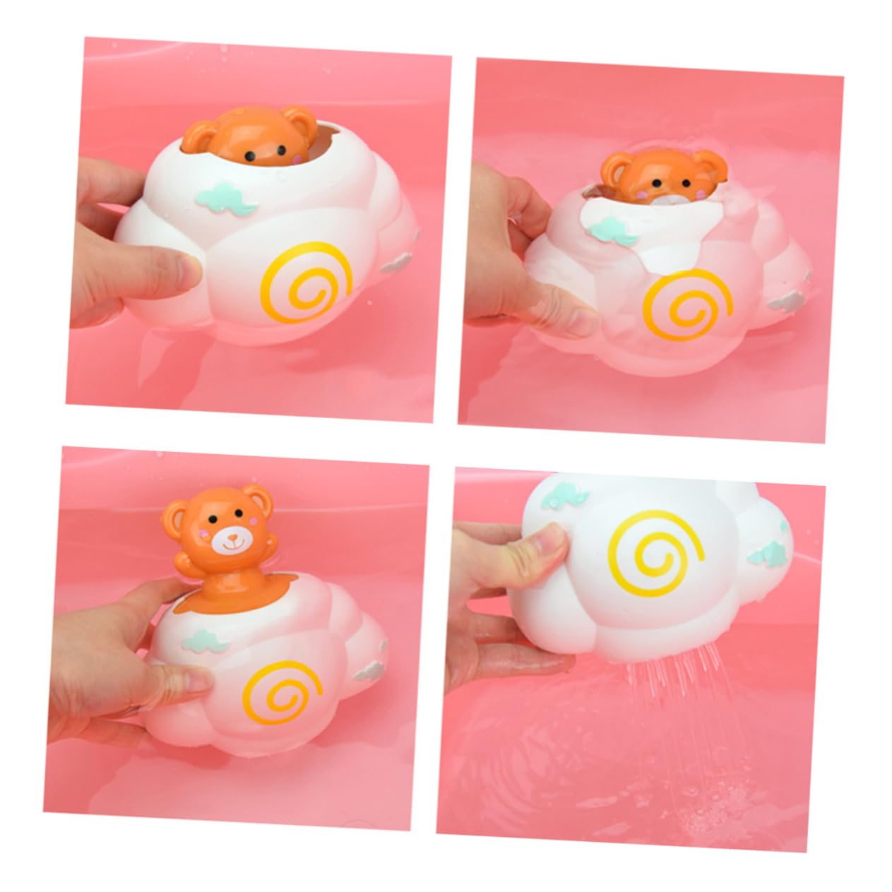 WESIEVYA 3-Piece Bathtub Toy Set with Cartoon Shower Head - Fun Cloud-Shaped Bath Toys for Kids, Perfect for Baby Bath Time and Toddler Play in Tub