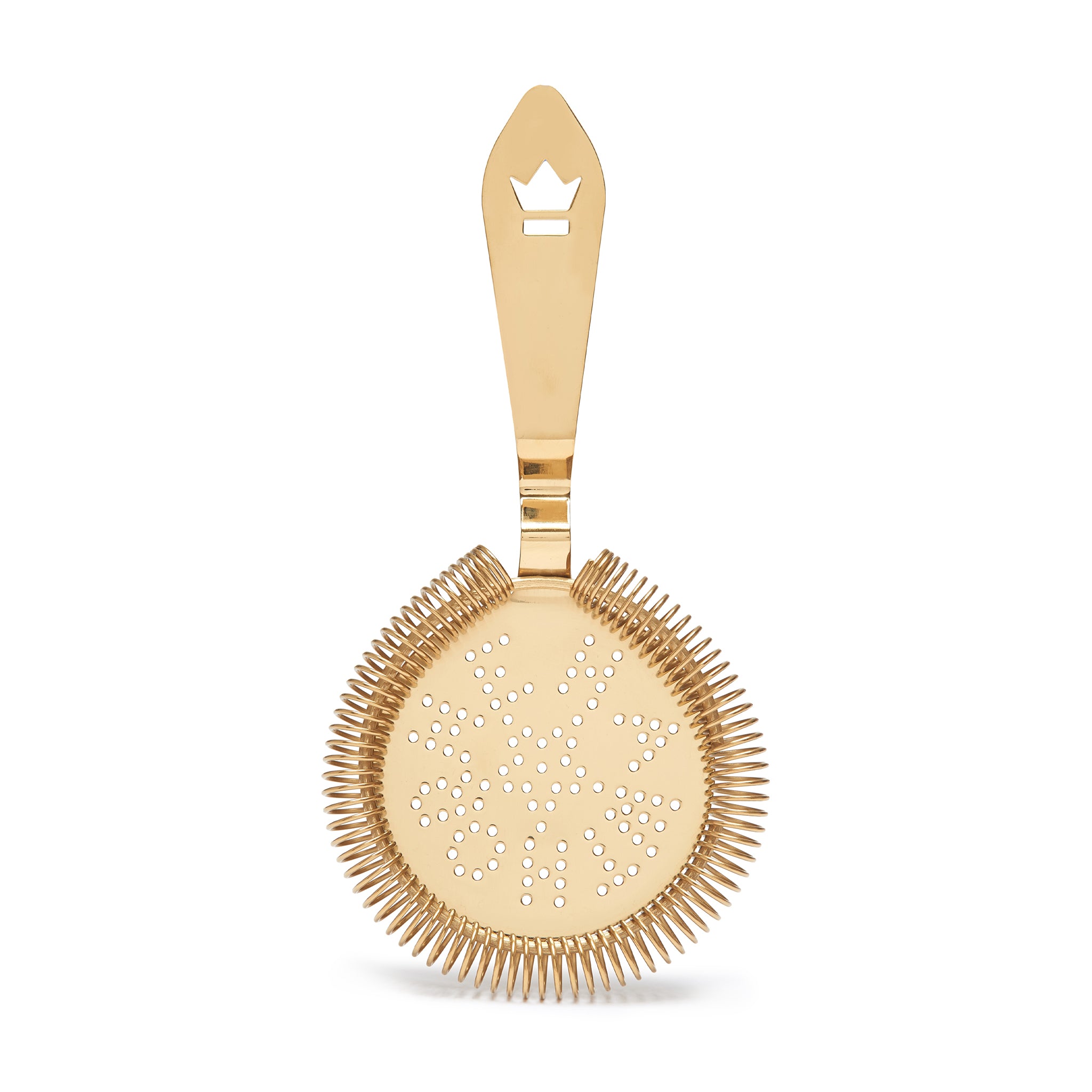 Vintage Style Large Cocktail Strainer - Gold Plated Bar Tool for Mixing Drinks, Cocktail Parties & Home Bars