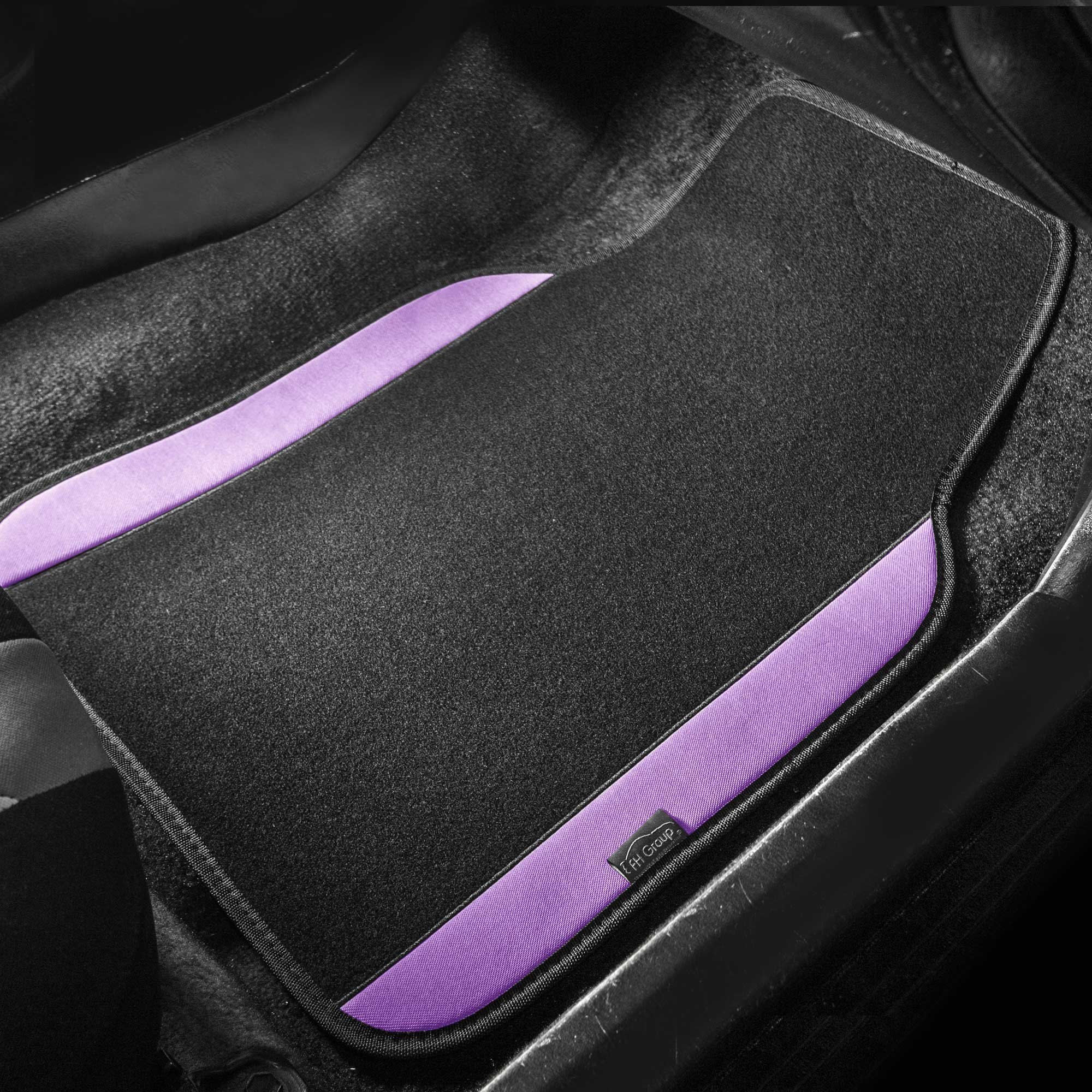 TLH Light Breezy Purple Car Seat Covers Full Set - Airbag Compatible, Carpet Floor Mats & Interior Accessories - Universal Fit for Cars, Trucks & SUVs | Perfect for Road Trips, Daily Commutes & Protecting Your Vehicle Seats