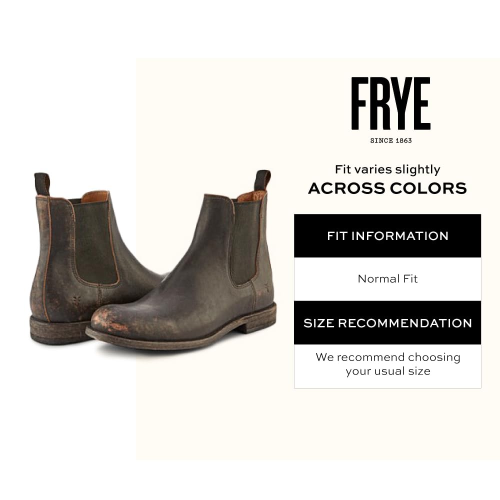 Frye Tyler Men's Chelsea Boots - Flexible Blake Construction, Elastic Side Panels, Comfort Footbed & Leather Lining (6