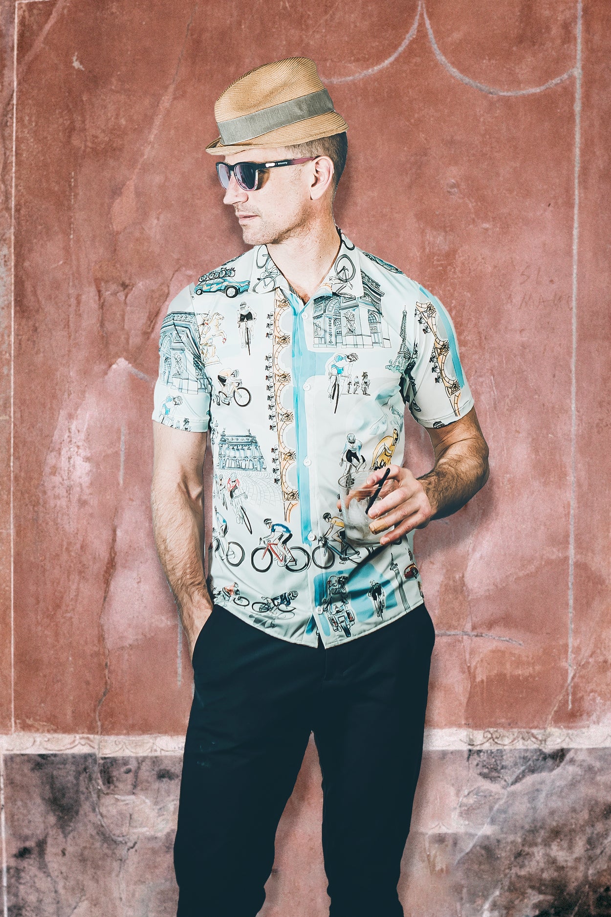 Stylish TDF Resort Shirt for Men - Comfortable Hawaiian Aloha Shirt with Short Sleeves - Perfect for Beach Vacation, Summer Parties & Tropical Getaways