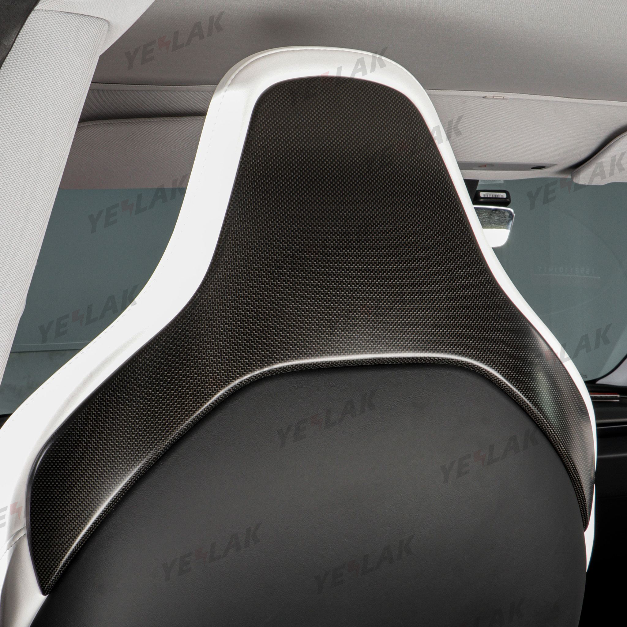 Premium Real Carbon Fiber Seat Back Covers for Tesla Model 3 Performance 2024+ (Plain Weave) - Enhance Interior Style & Protection for Daily Driving & Car Shows