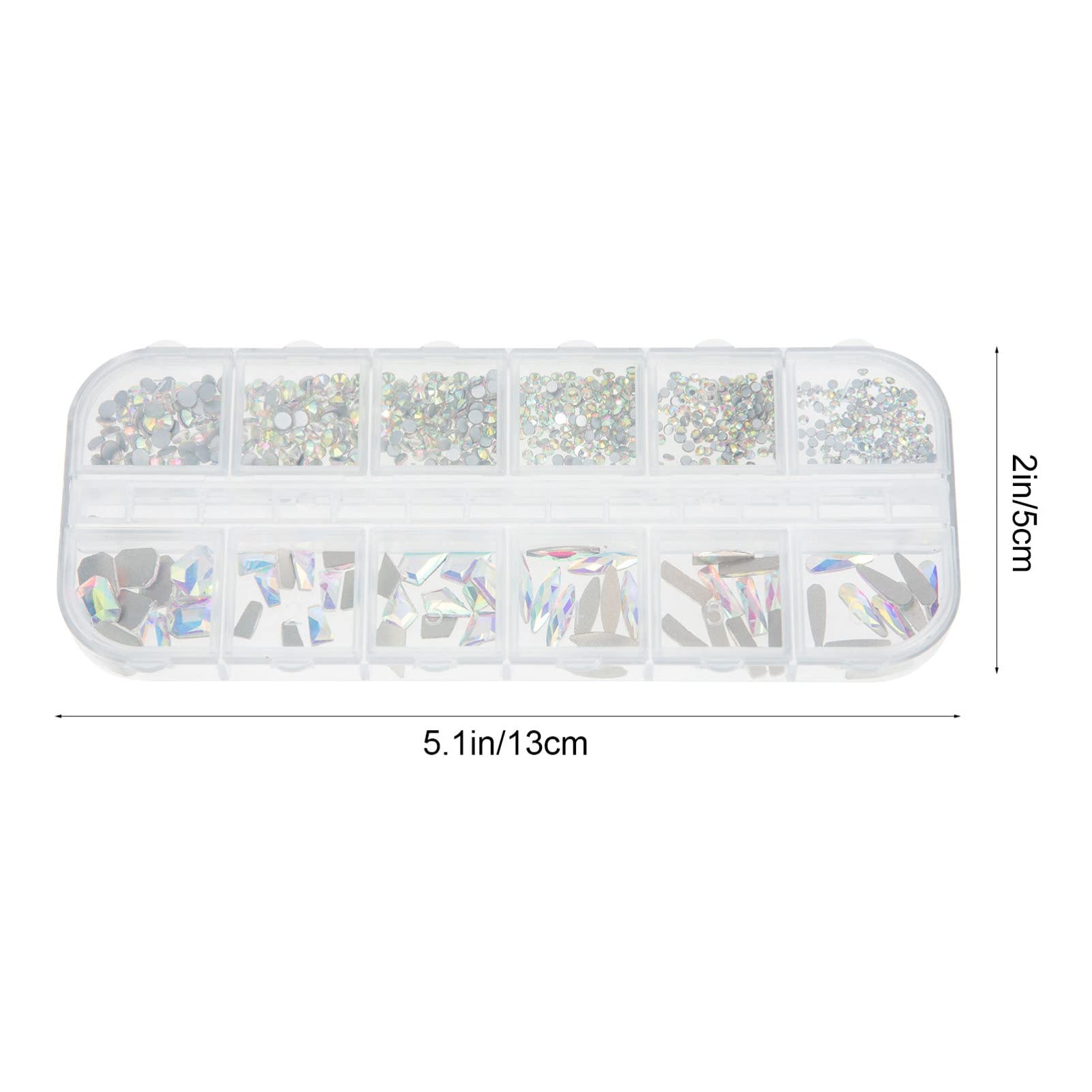 Lurrose 1 Box Nail Drill Gems - Glitter Rhinestones for Nails, Nail Art Studs & Craft Diamonds | Includes Craft Tweezers & Flash Glass | Perfect for DIY Nail Art, Manicures, Pedicures & Crafting Projects